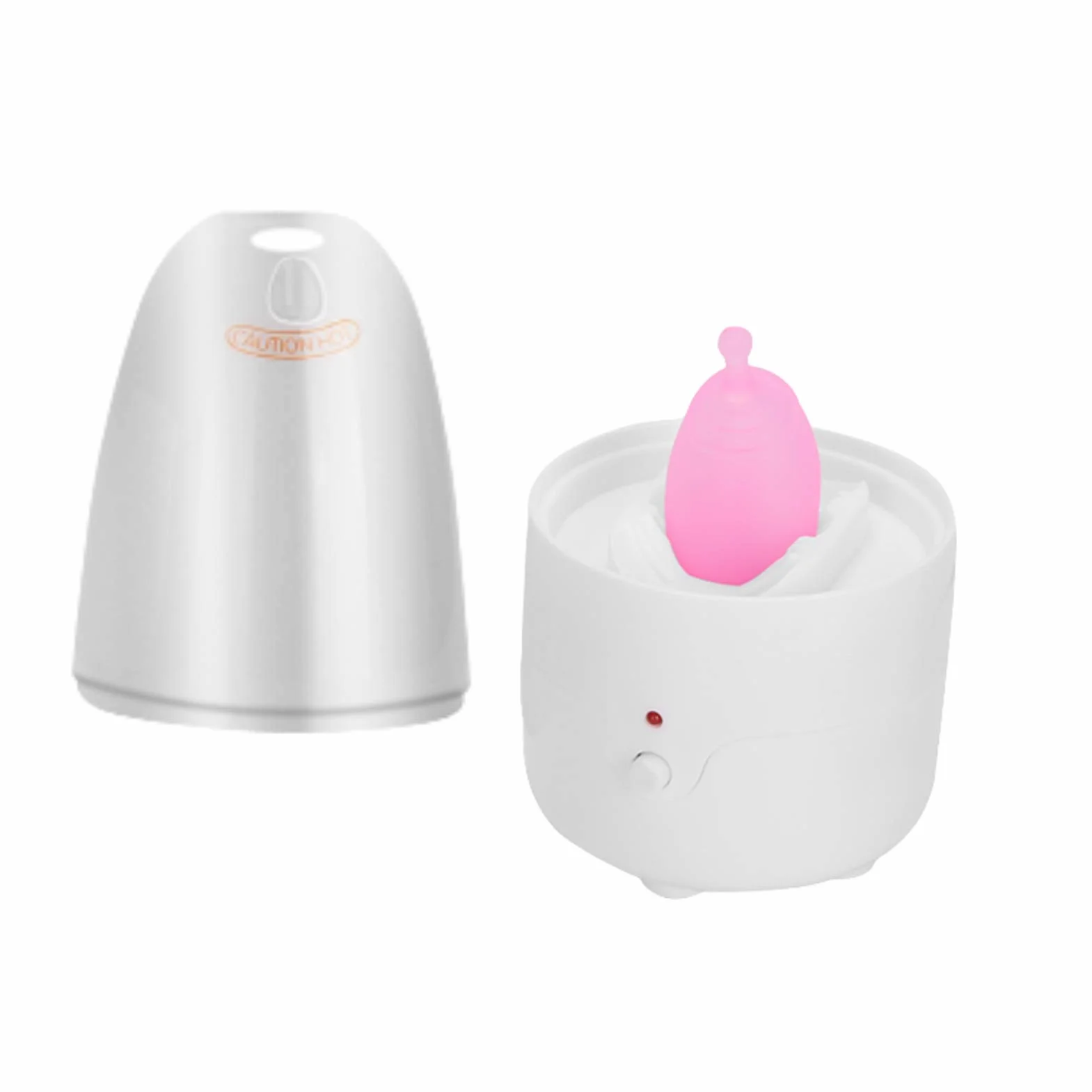 Kubeczek menstruacyjny Sterylizator parowy, kubek menstruacyjny Przenośny sterylizator menstruacyjny Parowiec do dezynfekcji kubków menstruacyjnych, szybka dezynfekcja w 3 minuty (biały)