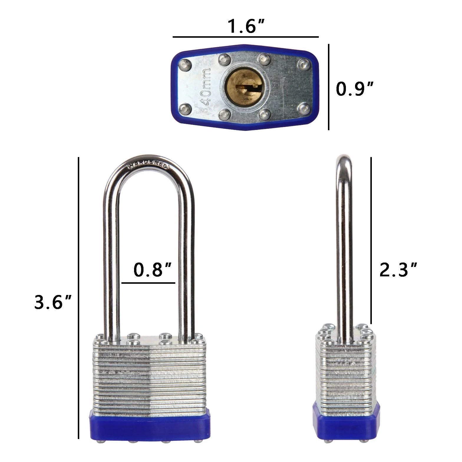 SEPOX® 14 szt. zestaw kłódki laminowane podobne do kluczy z tym samym kluczem, hartowana stal, długa szekla, opakowanie 14 1-9/16 cala, 40 mm, wytrzymały stalowy korpus zamka każdy zamek z 2 dużymi
