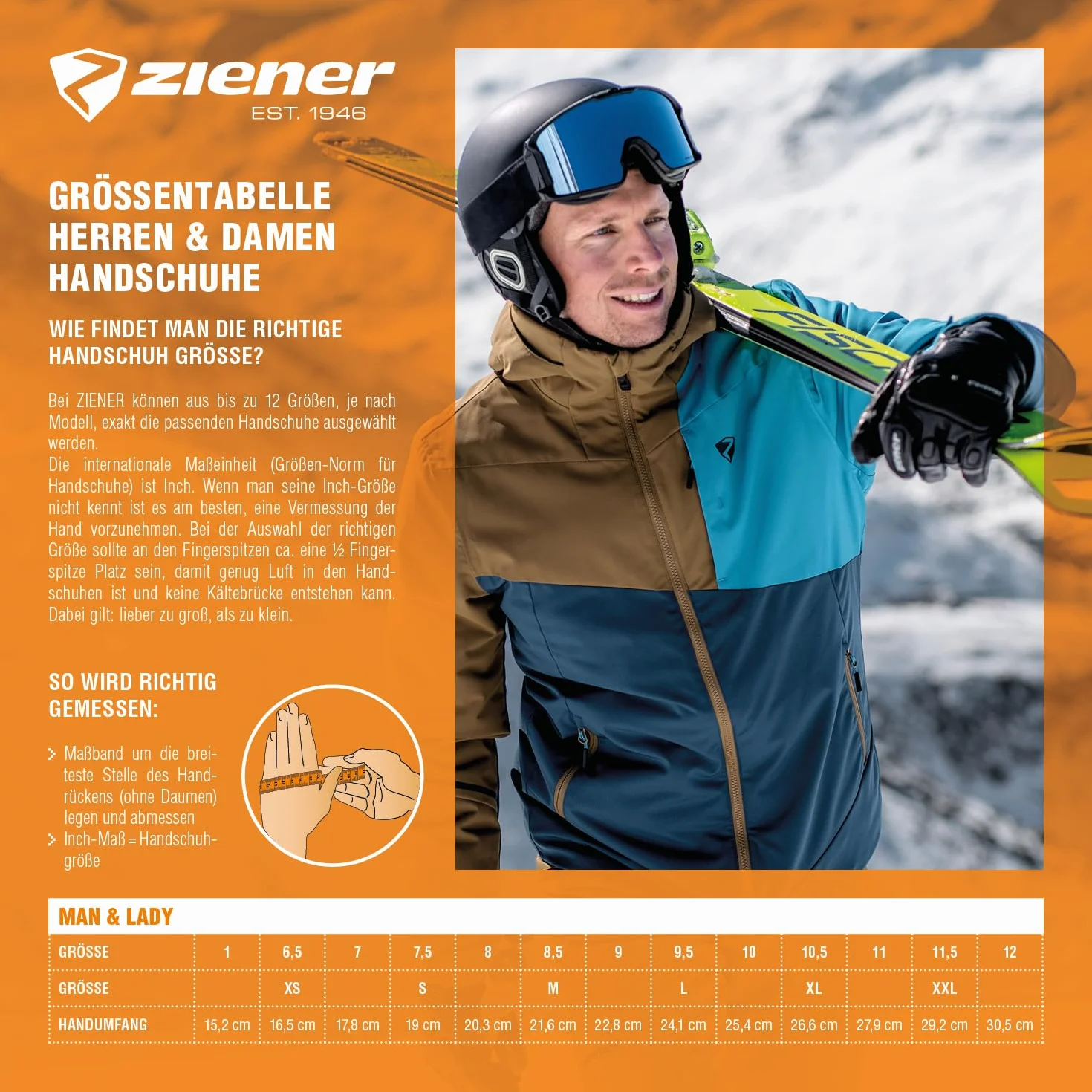 Ziener Mare GTX Gore Plus Warm Glove rękawice snowboardowe/sporty zimowe | wodoszczelne, oddychające