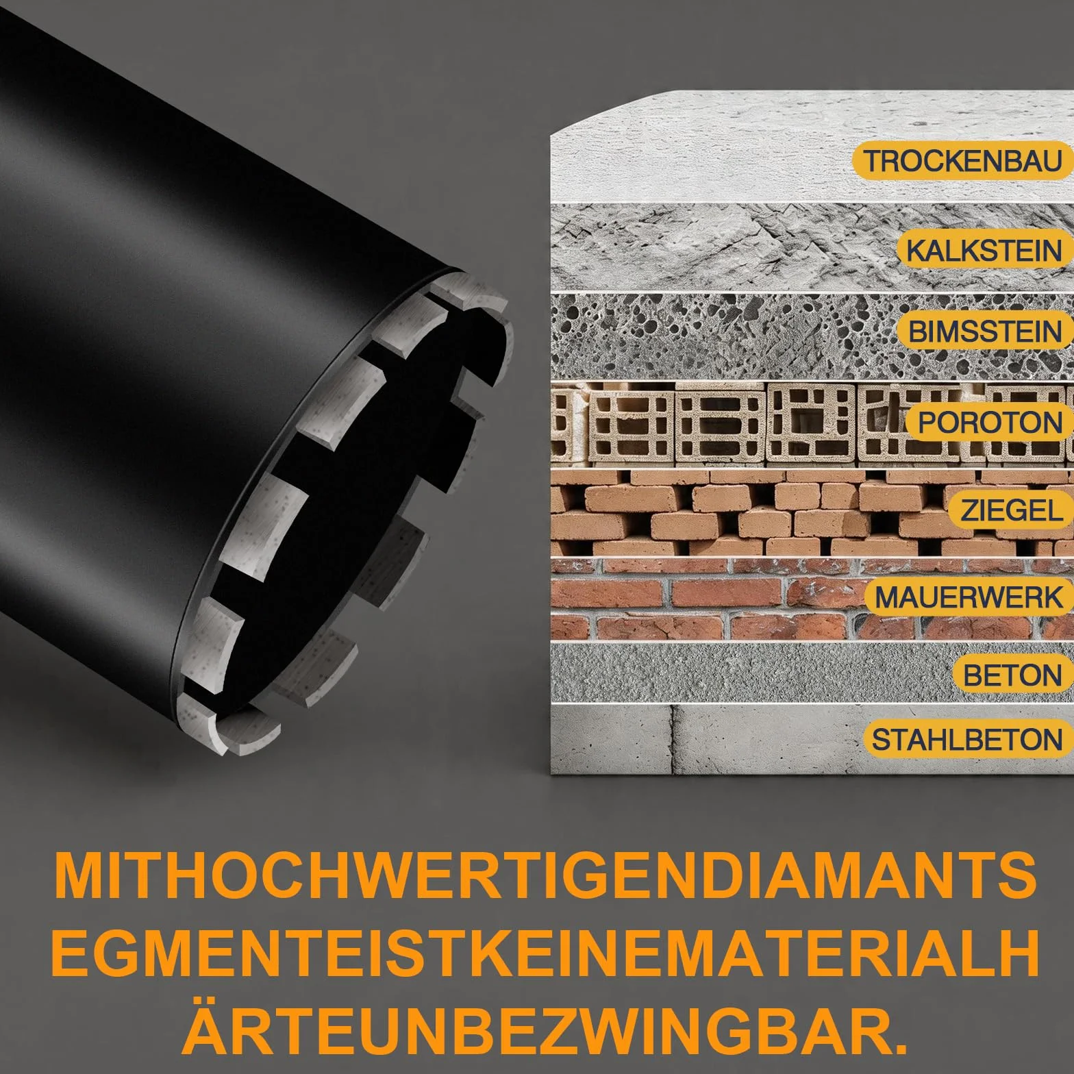 Diamentowa koronka wiertnicza Ø 132 mm z SDS Plus, 1 ¼" diamentowa koronka wiertnicza, L 460 mm, pogłębiacz puszek koronka wiertnicza wiertło rdzeniowe wiertło do wiercenia na mokro/sucho, otwornica