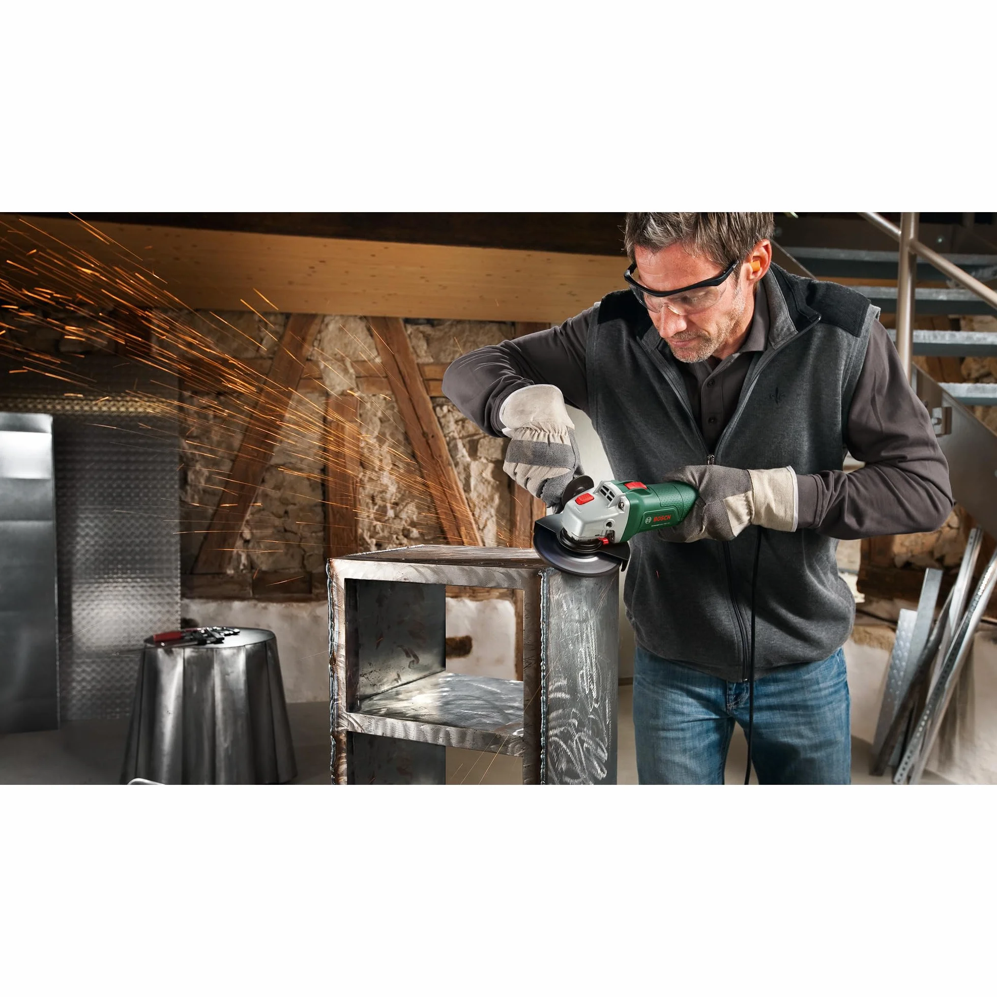 Bosch Mała szlifierka kątowa UniversalGrind 750-125 (750 W, do cięcia, czyszczenia szczotkami i szlifowania, opakowanie kartonowe)