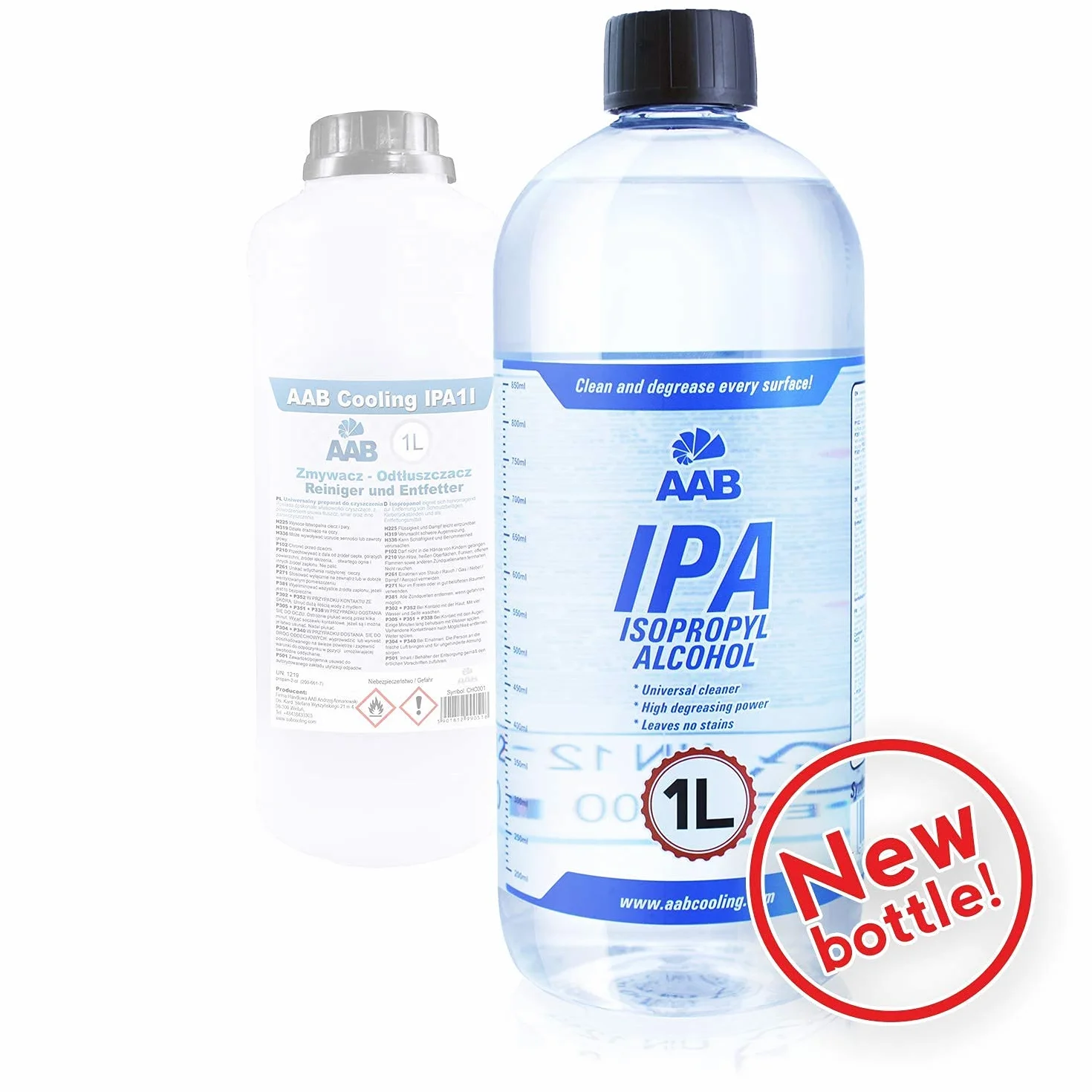 1 x AABCOOLING IPA 1L - Wszechstronny Środek Czyszczący, Odtłuszczacz, Alkohol Izopropylowy, Zmywacz do Past termoprzewodzących, Izopropanol 99,7%