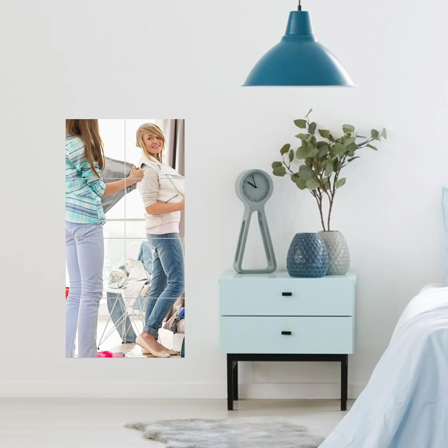 Lustrzane naklejki ścienne 20×20 cm Relota 10 sztuk