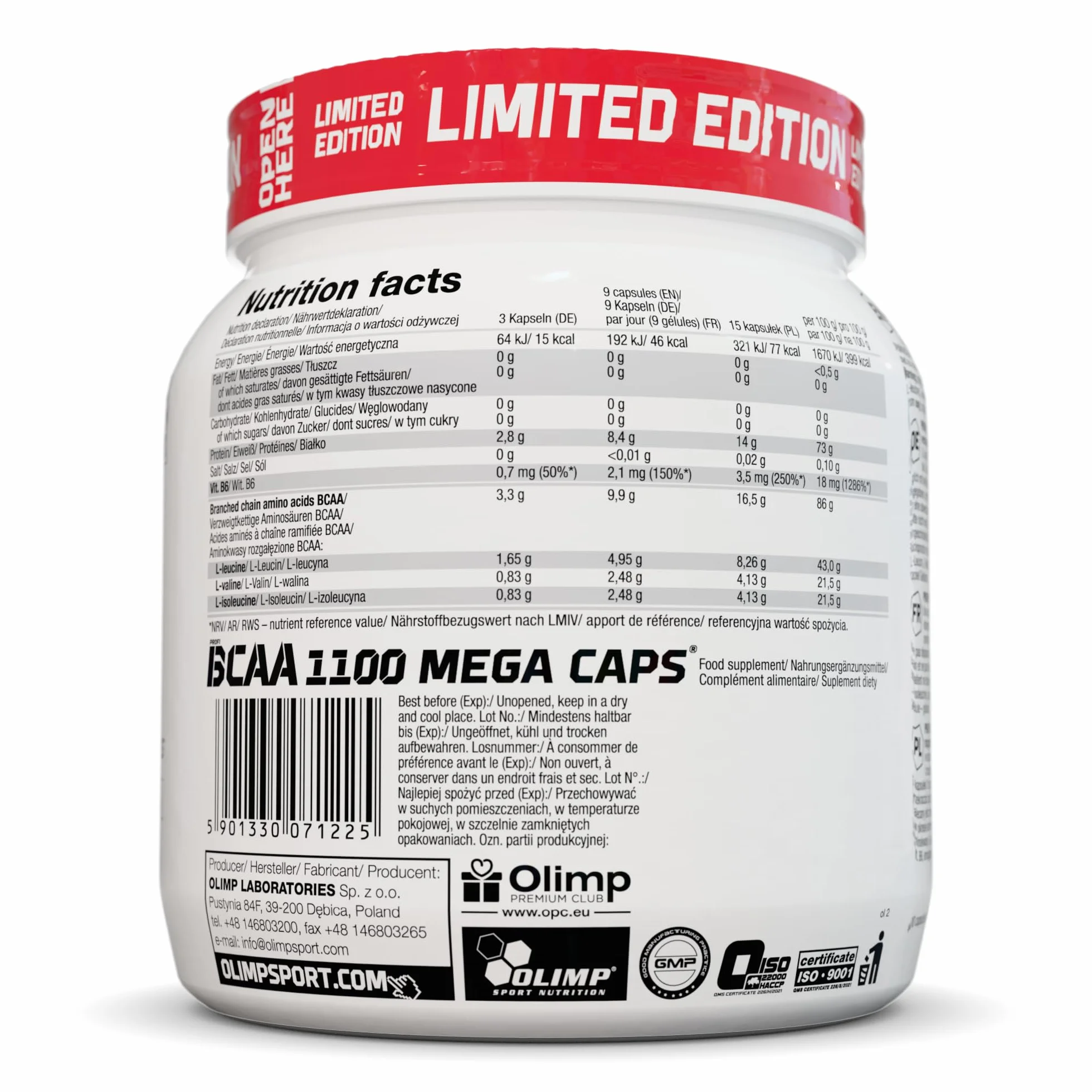 Olimp BCAA 1100 Mega Caps - 400 Kapsułek