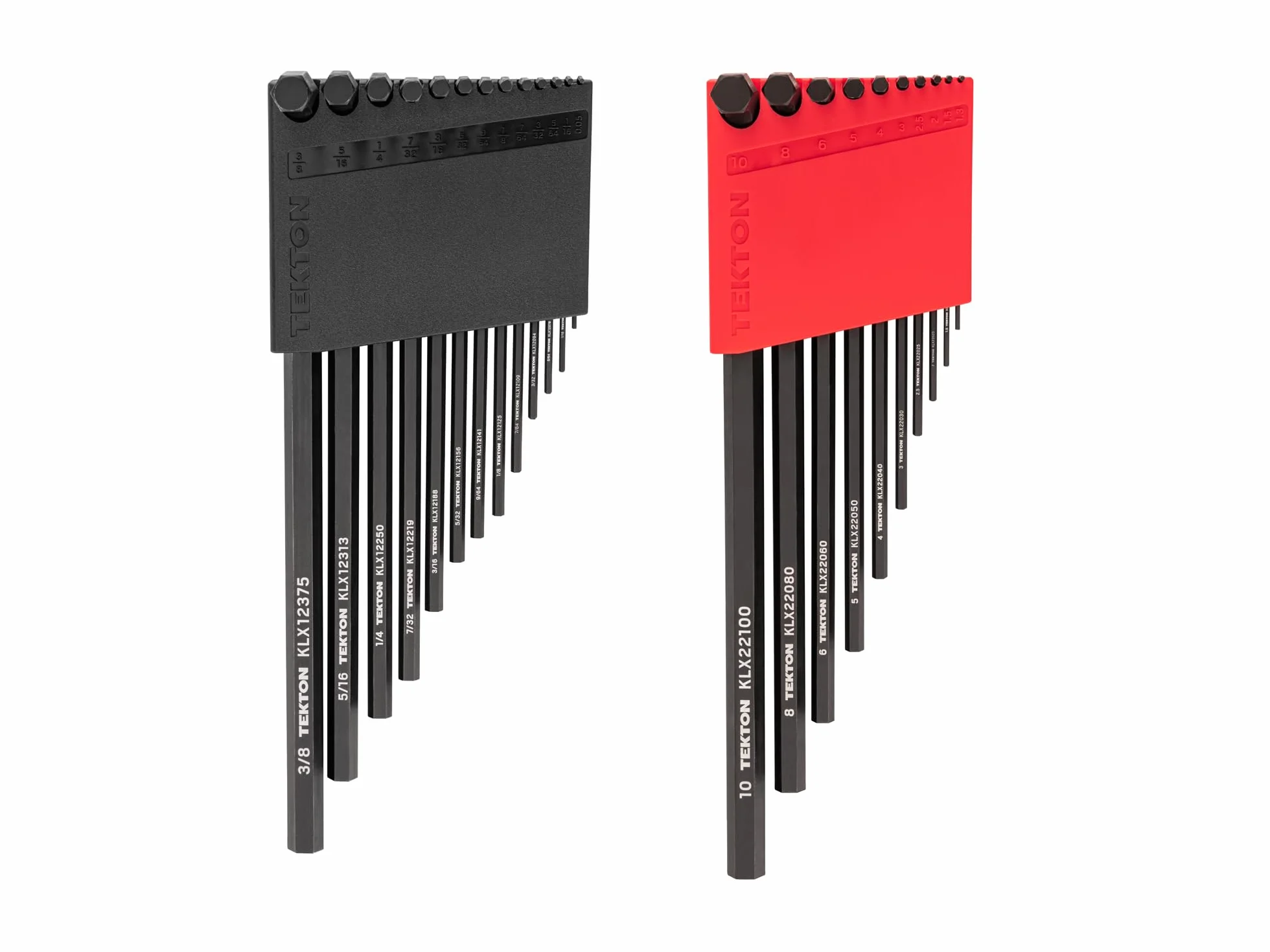 TEKTON KLX91305 Zestaw kluczy imbusowych z płaskim końcem z uchwytem, 23-częściowy (0,050-3/20.3 cm, 1.3-10 mm) | KLX91305