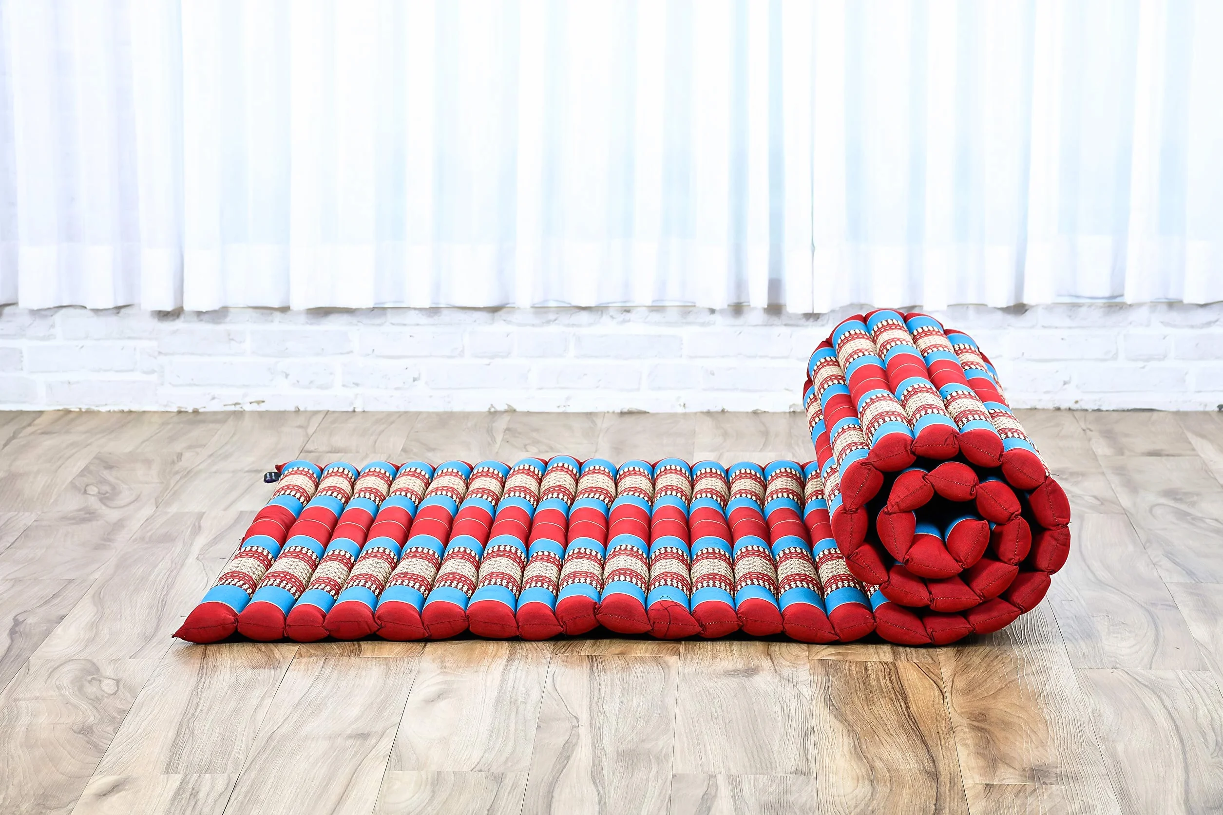 Leewadee Szeroka Rolowana Tajska Mata 190 x 100 cm Kapok Masaż Tajski Alternatywa Futon