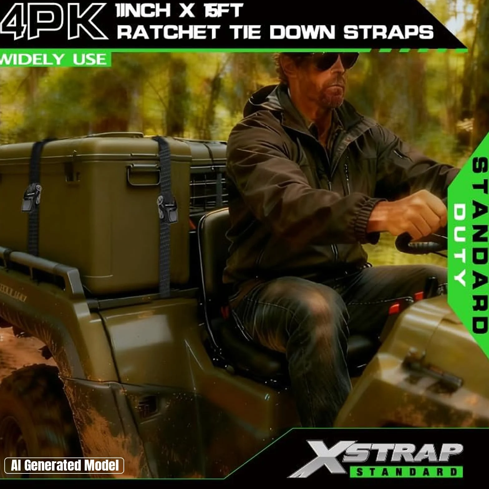 XSTRAP paski do wiązania z grzechotką - 4 szt. - 3 cm x 30 cm paski cargo (czarne)