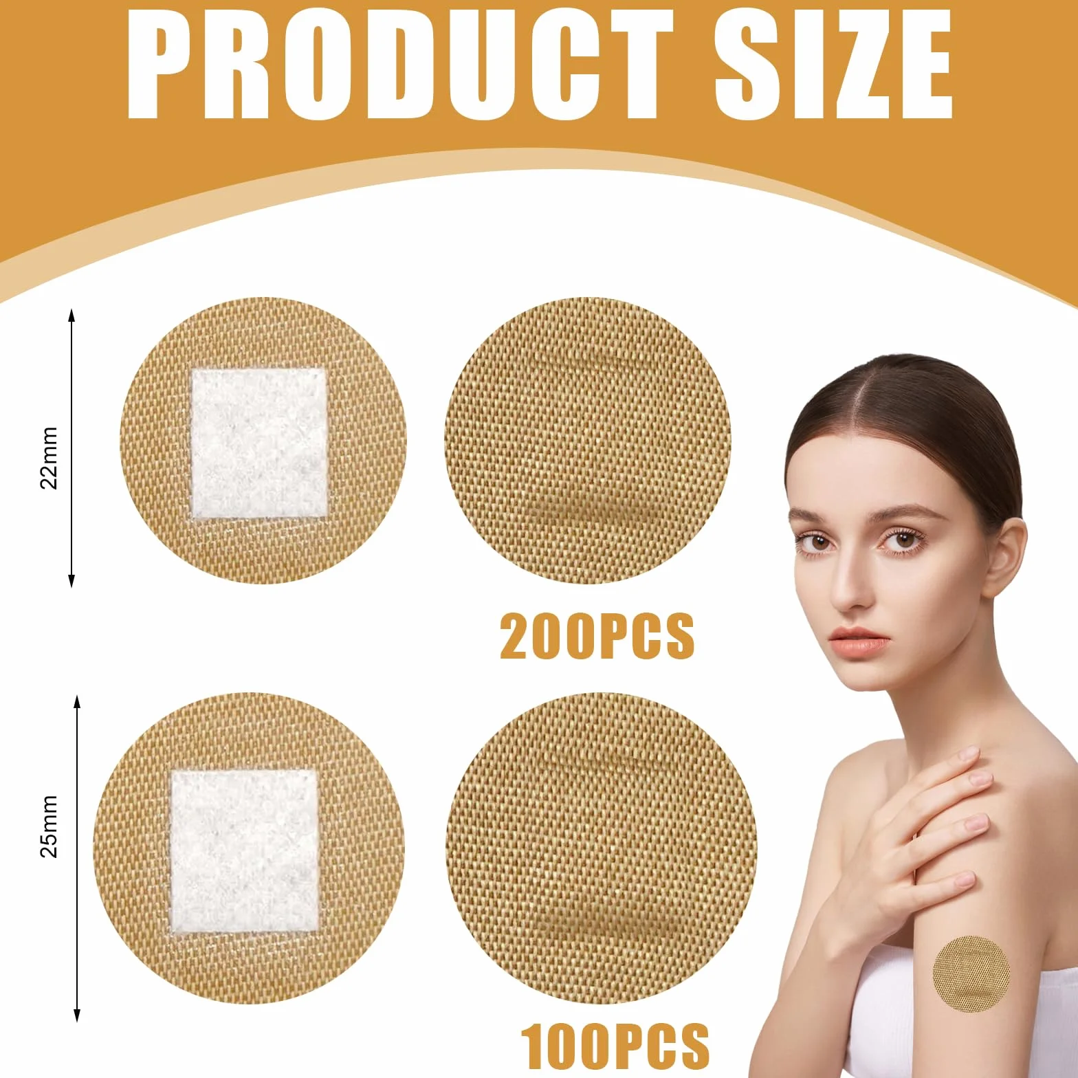 Hipoalergiczne okrągłe opatrunki 22 mm 25 mm, oddychające, 300 sztuk