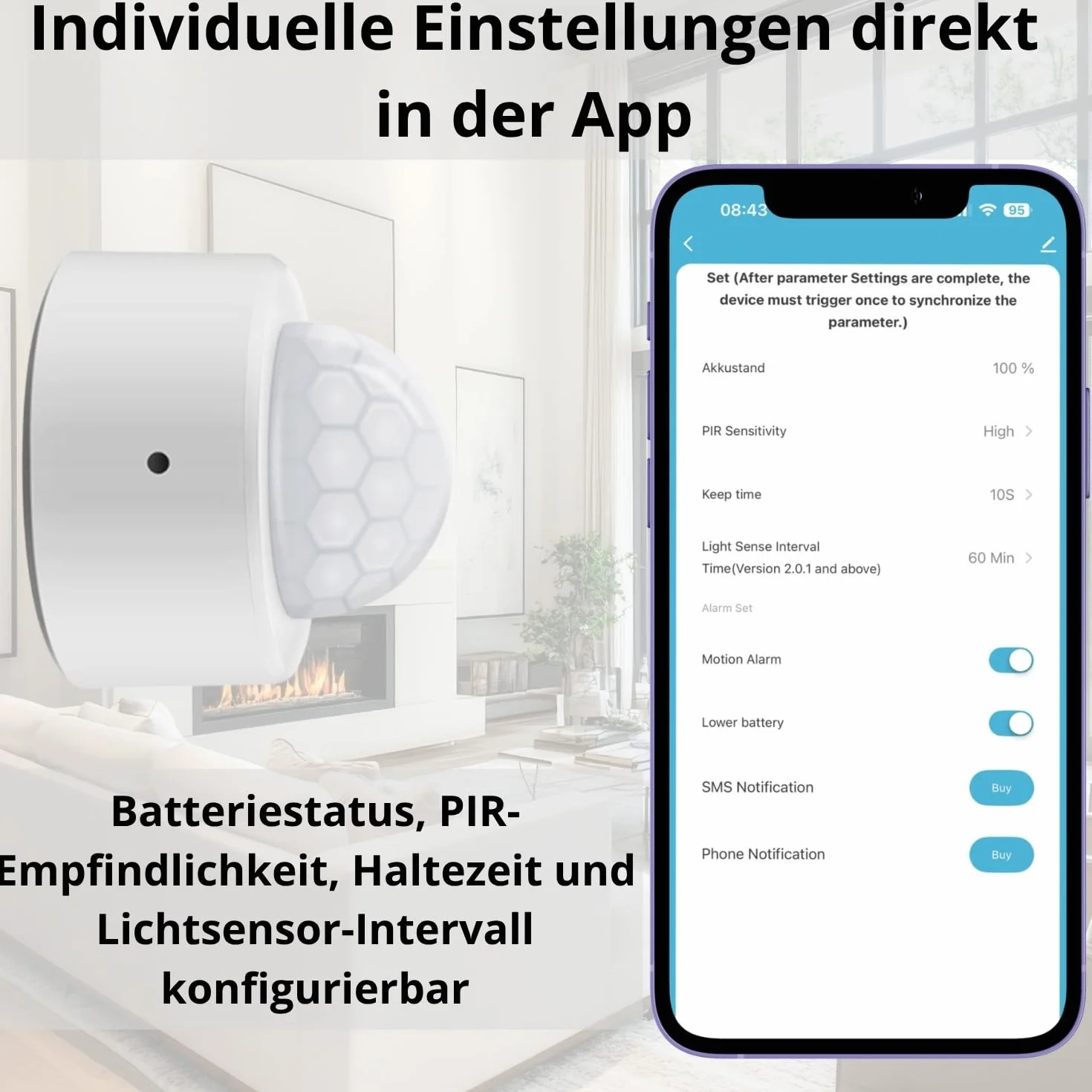Czujnik ruchu ZIGBEE 3.0 TUYA na baterie PIR