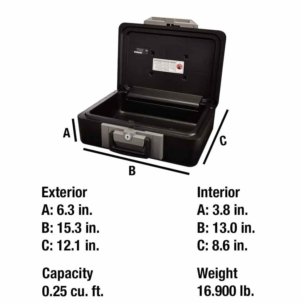 SentrySafe 1160 ognioodporne pudełko blokujące, 0,25 stóp sześciennych, czarny, 4,5 kg