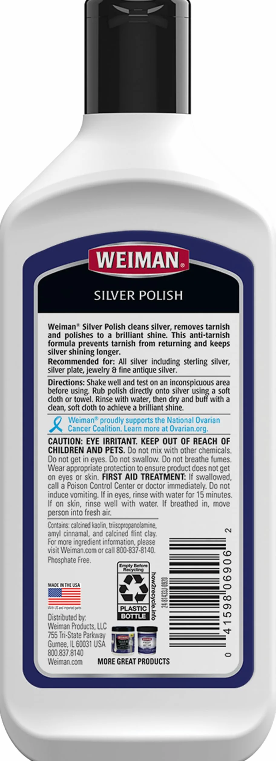 Weiman Silver Polish and Cleaner - Środek do polerowania srebra - Usuwa matowienie - 237 ml