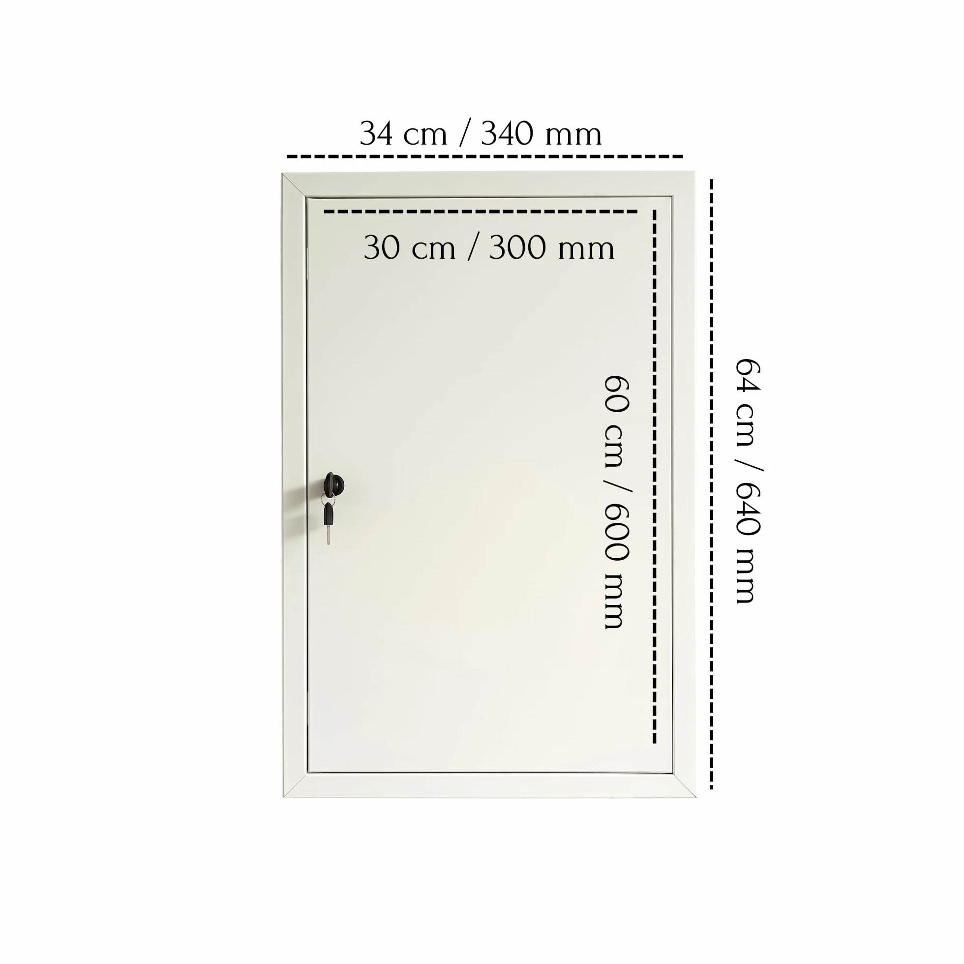 TMALASER Drzwi rewizyjne metalowe 30 x 60 cm stal ocynkowana – klapa rewizyjna biała 300 x 600 mm, zamek z kluczem - drzwi inspekcyjne do ścian murowanych i karton-gips