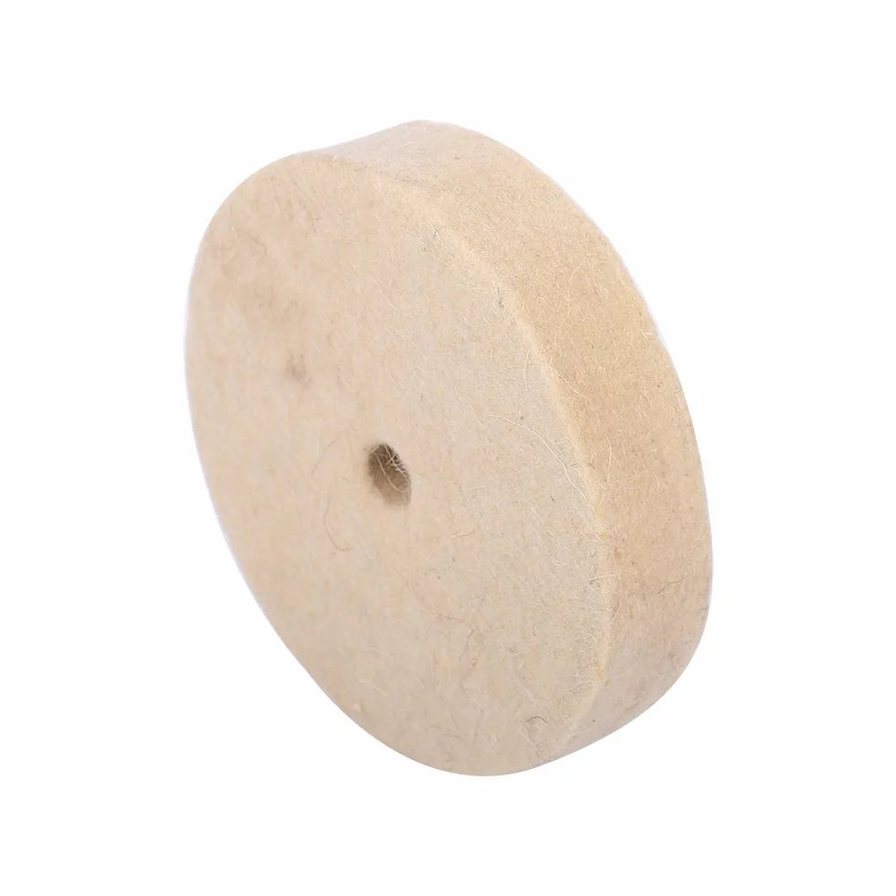 4 szt. Filcowa tarcza polerska Polerowanie wełny Tarcza polerska Szlifowanie okrągłe koło Miękka filcowa podkładka polerska 100x25mm beżowa