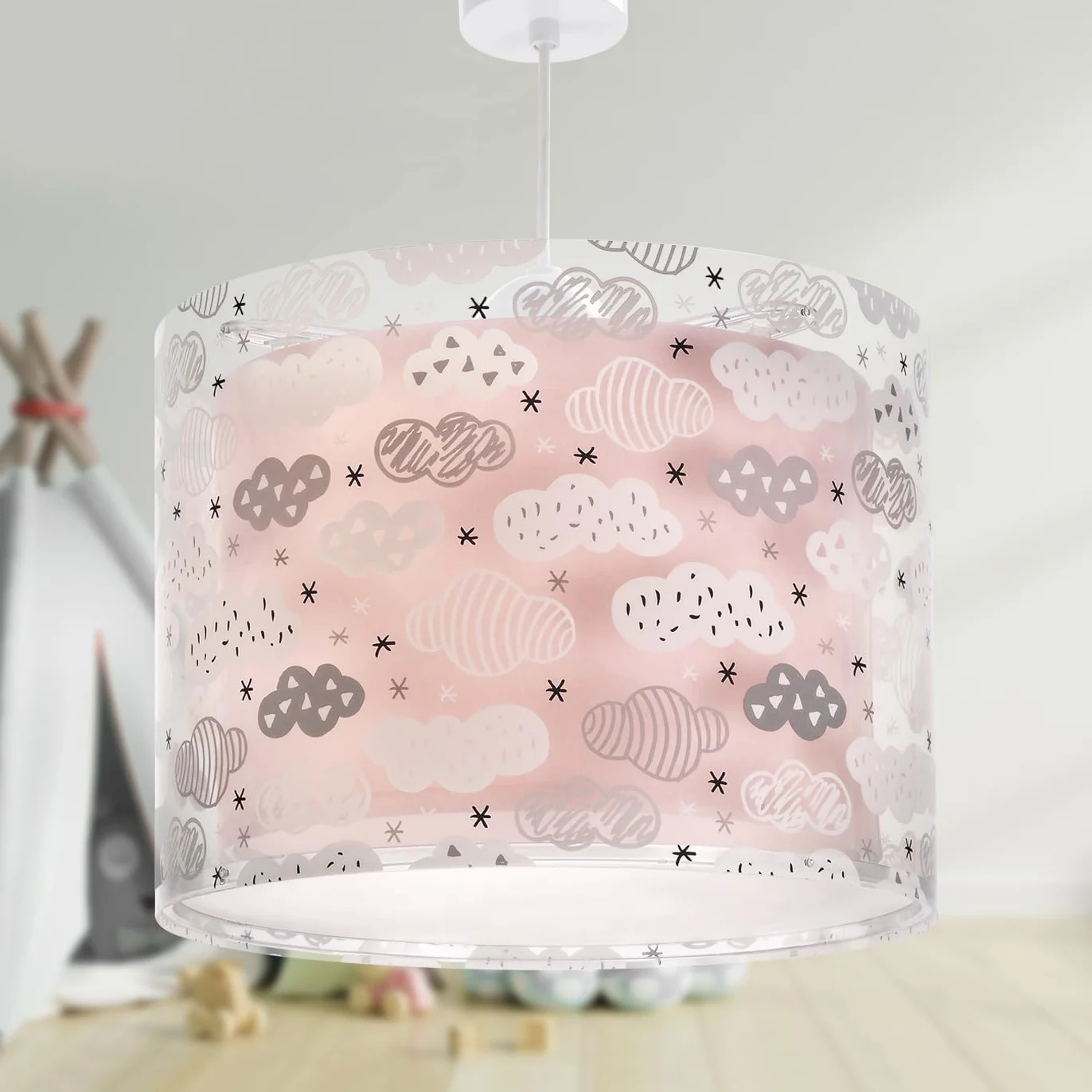 Lampa sufitowa wisząca Dalber Kids Pink Clouds