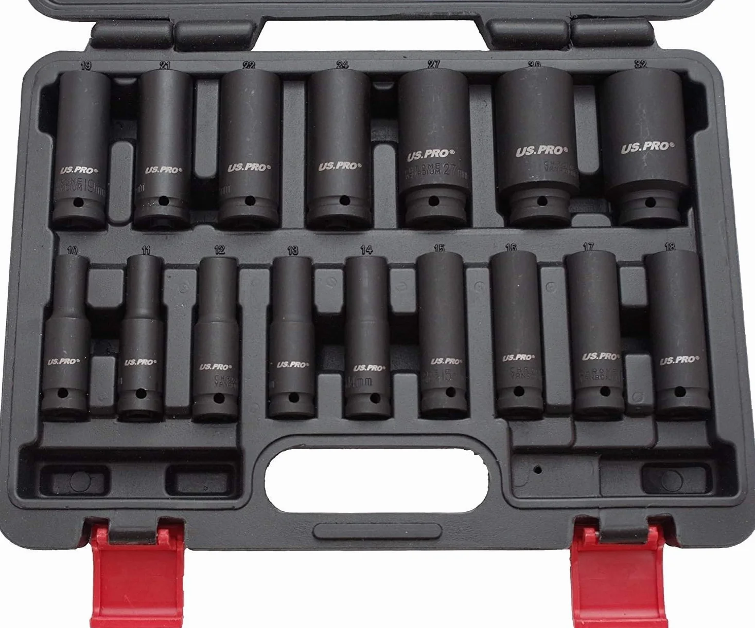 US PRO B1340 nasadek udarowych 1/2" 10-32 mm zestaw nasadek udarowych, 16 sztuk & KS Tools 515.1135 1/2" Wzmacniana przedłużka, 125mm