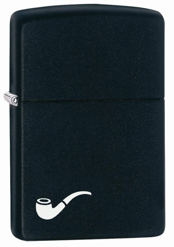 Zippo Zapalniczka Sztormowa, Motyw Fajki, Czerń Matowa, z Możliwością Napełniania, Wielokrotnego Użytku, Płomień Odporny na Wiatr, w Pudełku Prezentowym, Made in USA