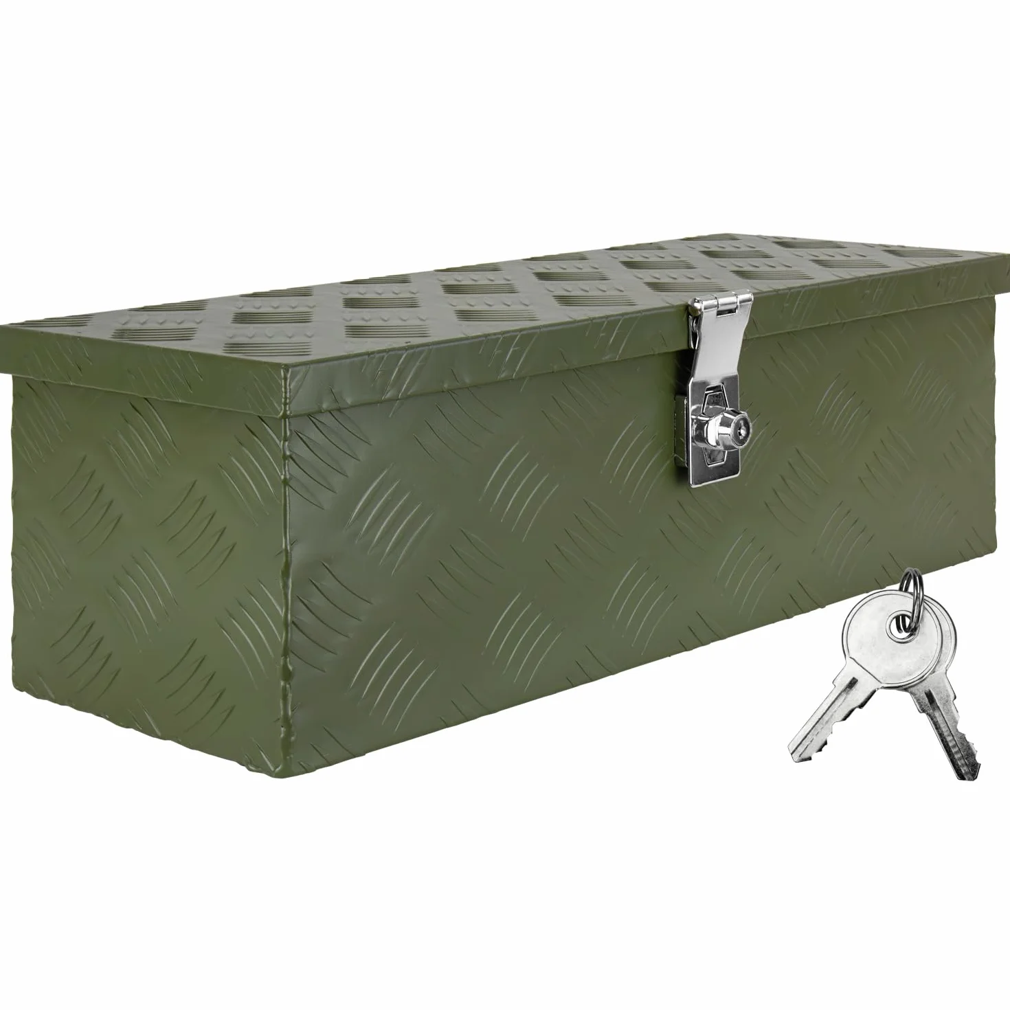 Trucky D025 skrzynka na dyszel, kolor zielony, skrzynka na narzędzia, aluminiowa skrzynka z przyczepą, zamykana, aluminiowa skrzynka transportowa, skrzynka na narzędzia, aluminiowa skrzynka do