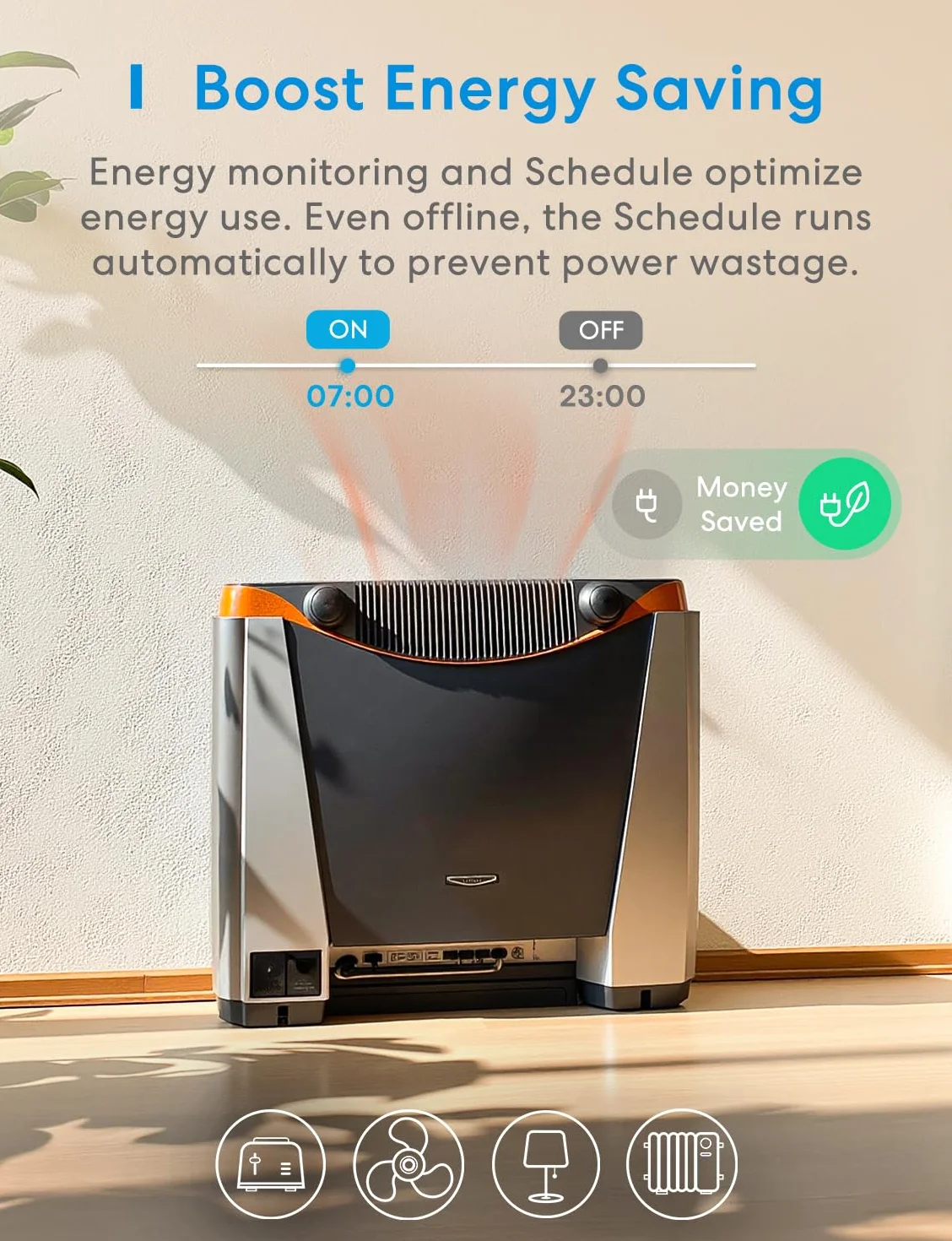 Meross Przełącznik Wi-Fi Matter, inteligentny przełącznik 16 A z pomiarem energii, inteligentny przełącznik modułowy kompatybilny z Apple Home, Alexa i Google Home, sterowanie głosowe