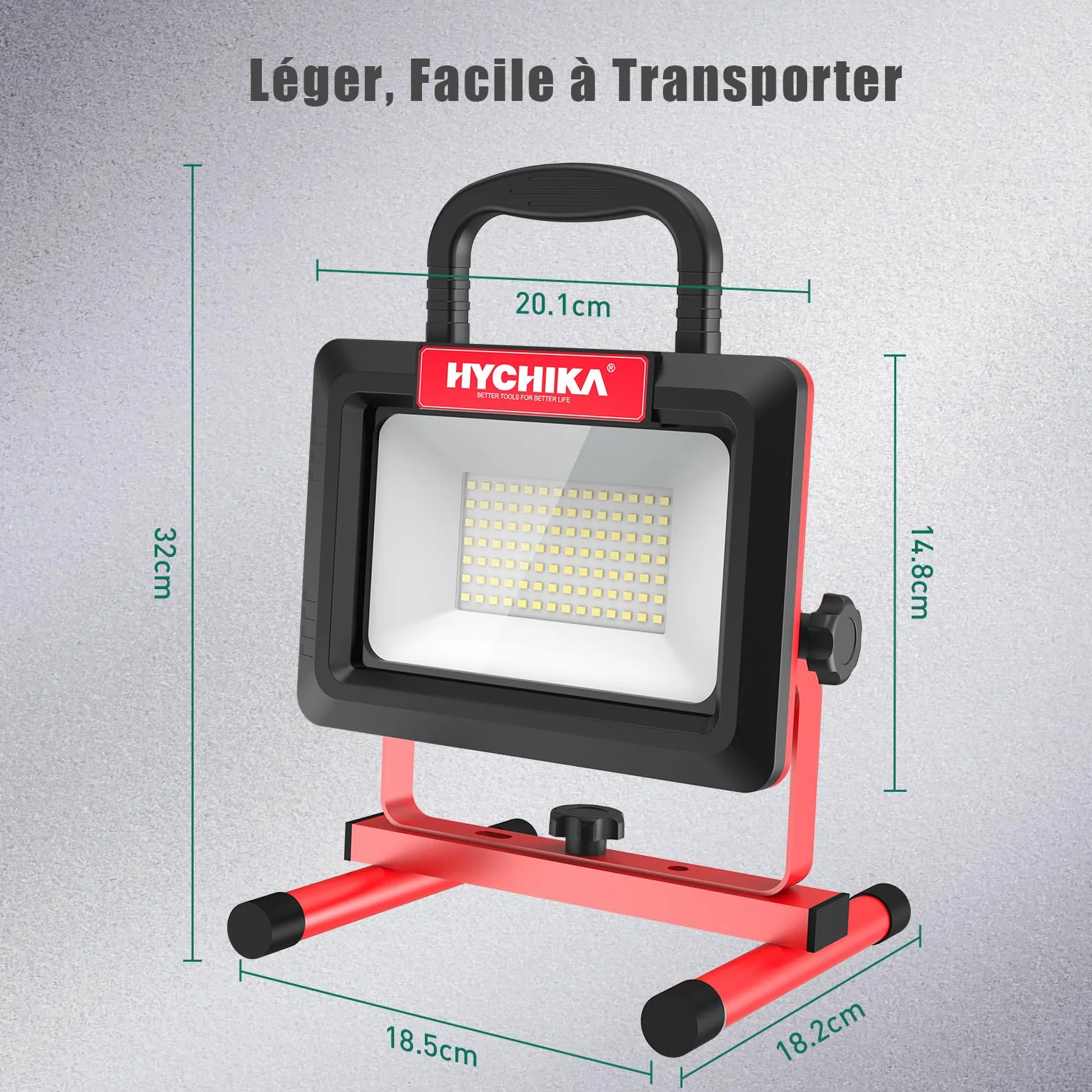 HYCHIKA Reflektor LED 100W 12000LM 6500K IP65 Obrót 360° Kabel 3m