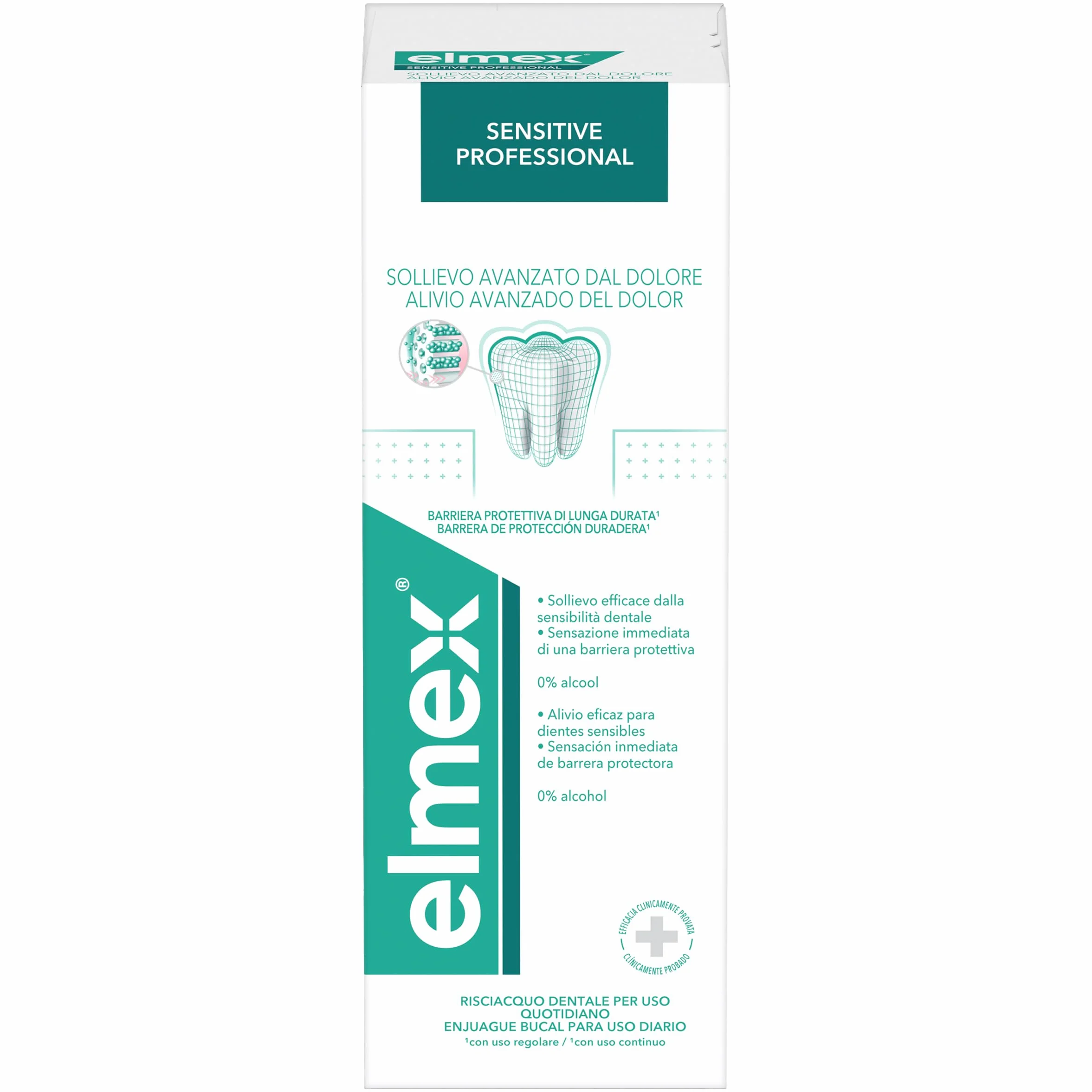 elmex Sensitive Professional 400 ml płyn do płukania jamy ustnej | blokuje ból od wrażliwości | tworzy długotrwałą barierę ochronną | z fluorem do zapobiegania próchnicy zębów i 0% alkoholem