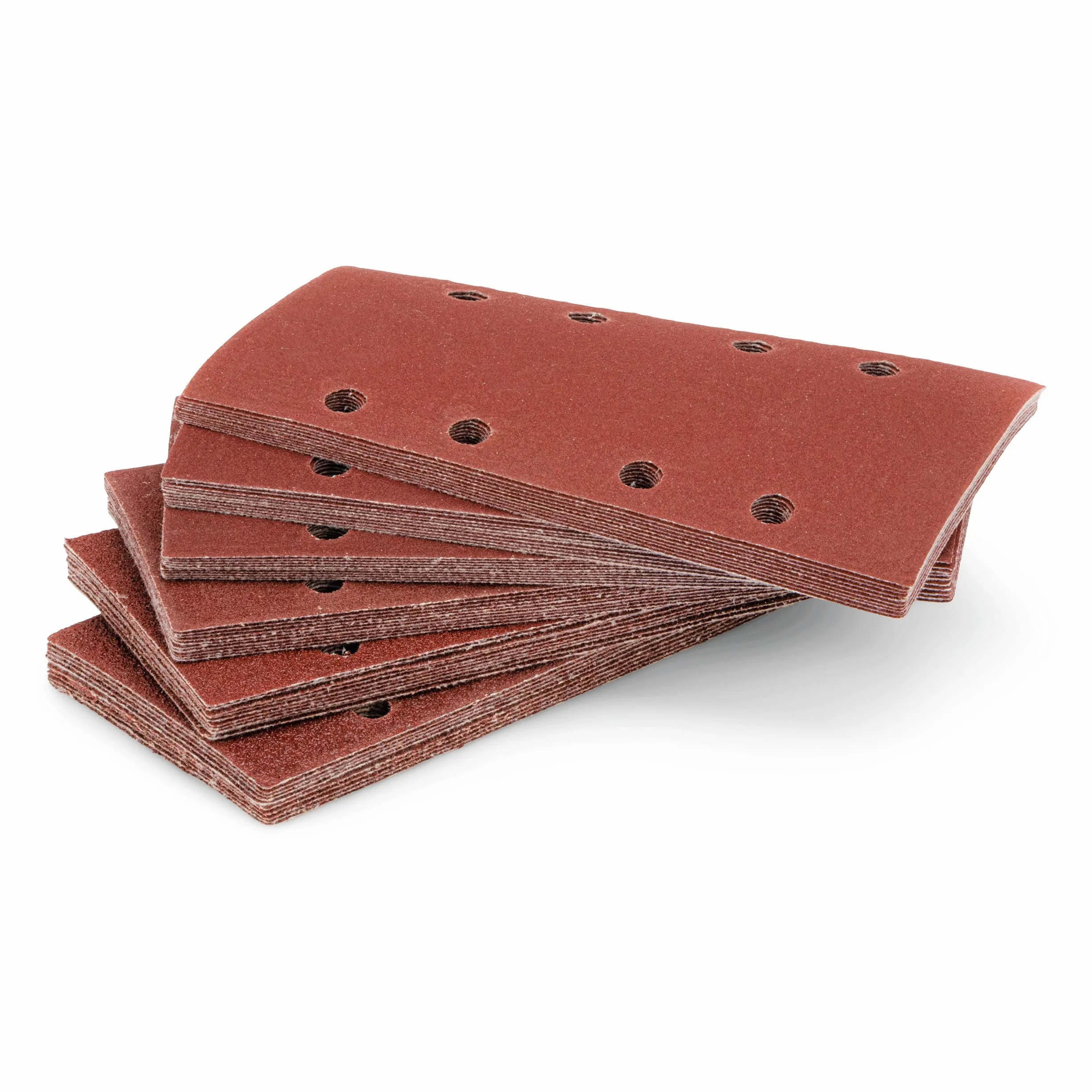 Zestaw kształtek ściernych │ 80 sztuk │ 93 x 190 mm │ po 20 sztuk na ziarnistość 60/80/120/240 │ samoprzylepne │ do szlifierek oscylacyjnych │ papier ścierny │ kształtki ścierne | od FD-Workstuff