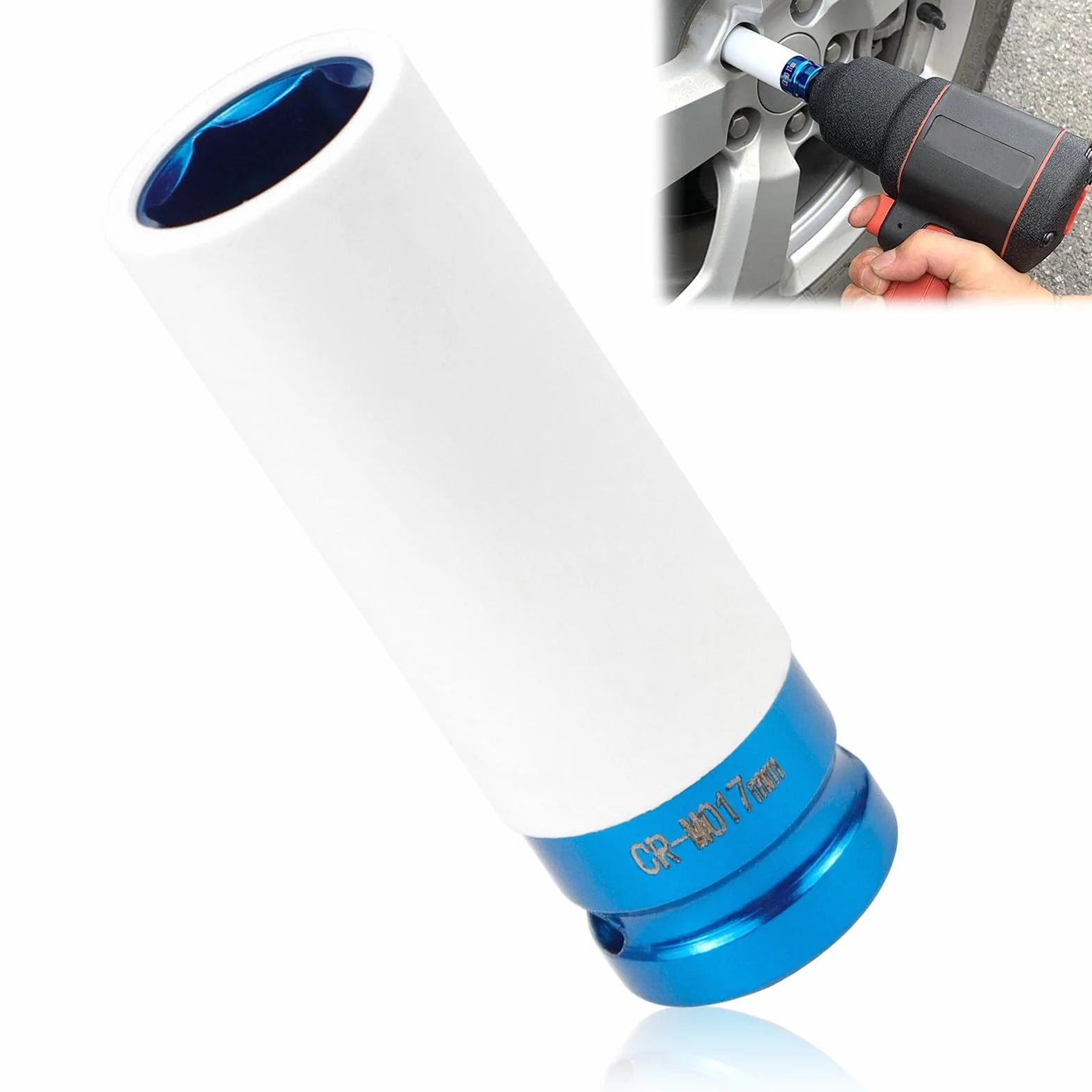 Nakrętki do wkrętarki udarowej 1/2 cala 17 mm 19 mm nakrętki do wymiany kół, wkładki ochronne, zestaw kluczy nasadowych, aluminiowe końcówki do felg do wkrętarki udarowej (17 mm)
