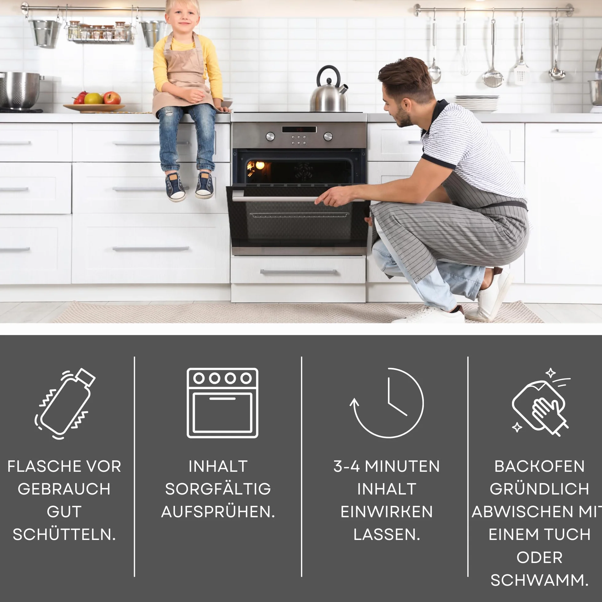 TOBG® środek do czyszczenia piekarnika i grilla 750 ml, samoczynnie działający środek czyszczący do piekarnika, kuchenki i grilla, środek do czyszczenia patelni, czyści i bezzapachowy, rozpuszcza