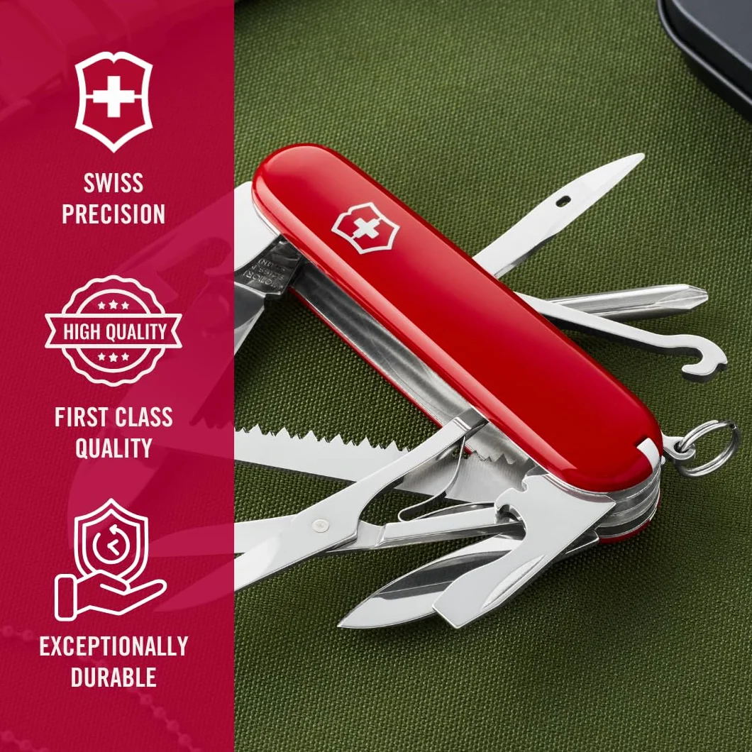 Victorinox scyzoryk Fieldmaster (15 funkcji, uniwersalny haczyk, otwieracz do puszek, nożyczki), czerwony