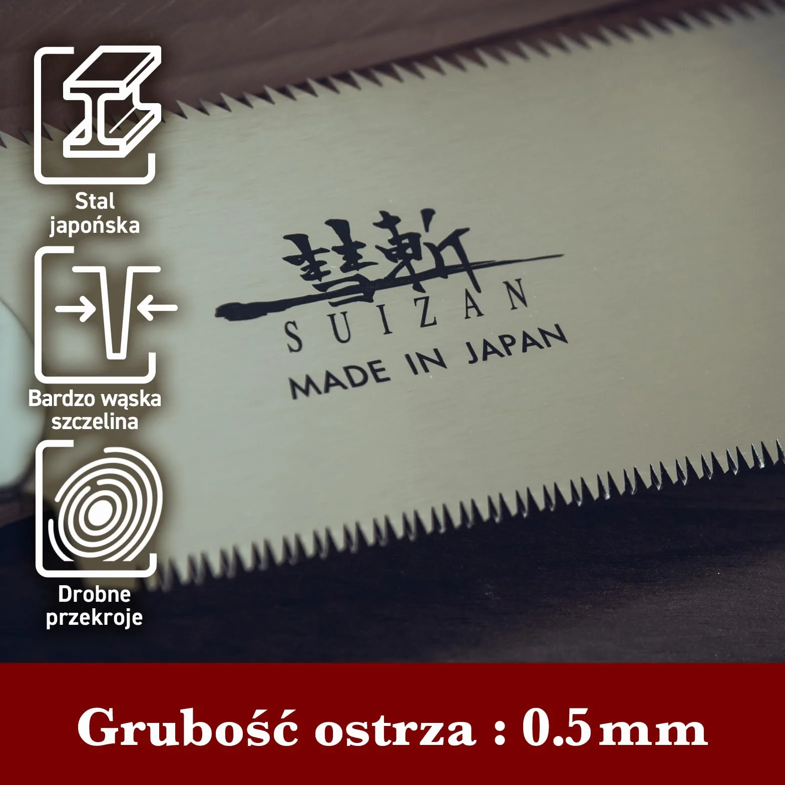SUIZAN Ryoba Japońska piła ręczna dwustronna 240mm