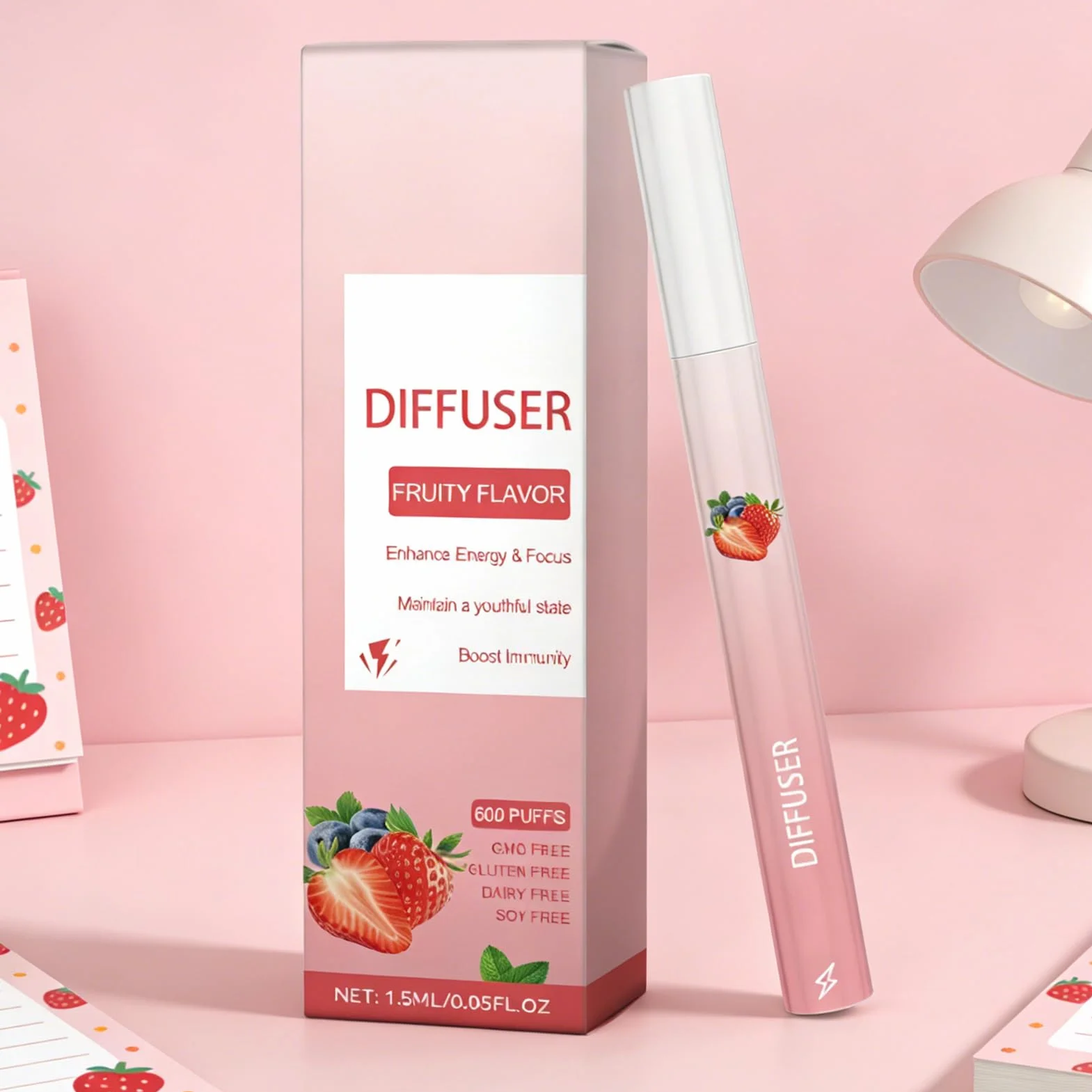 Energy Diffuser Pen Portable Fruit Scented Inhaler for Lung Care Aromatherapy Natural