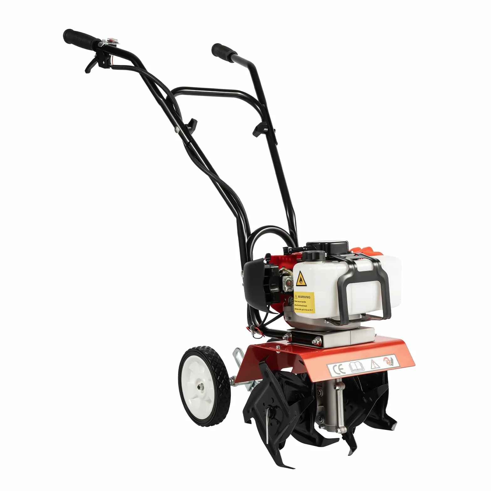 Glebogryzarka benzynowa 1,9 kW, mini kultywator 52 cm3 silnik benzynowy kultywator zraszacz jednocylindrowy, do zlewki i poluzowywania gleby (szerokość 35 cm, głębokość 3-10 cm)