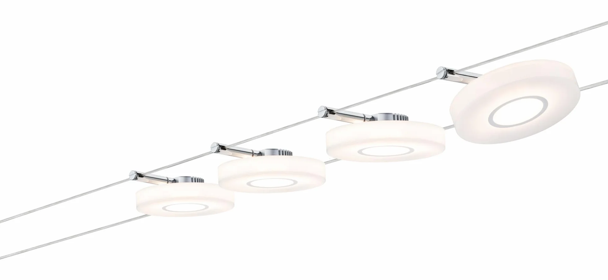 Paulmann 50109 System Linowy Discled 1 Zestaw Smart Home Rozszerzalny Światło Dzienne Biały 4X4W Satynowy Ściemnialny Regulowany Biały Kabel Led,Satynowy,1000 X 13 X 1 Cm, 16.0 Watts