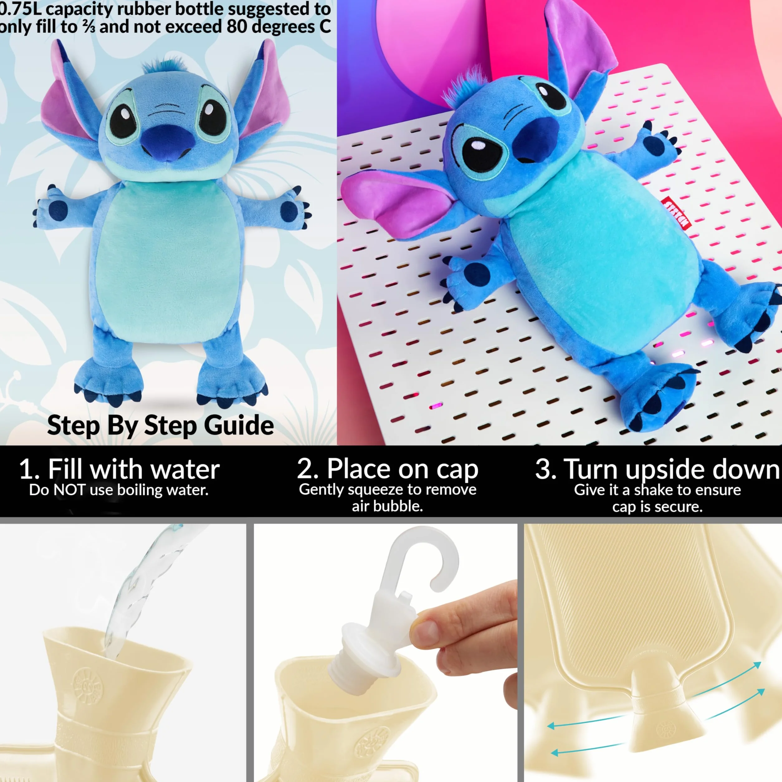 Disney Stitch termofor przytulanka 0,75 l łagodzi ból