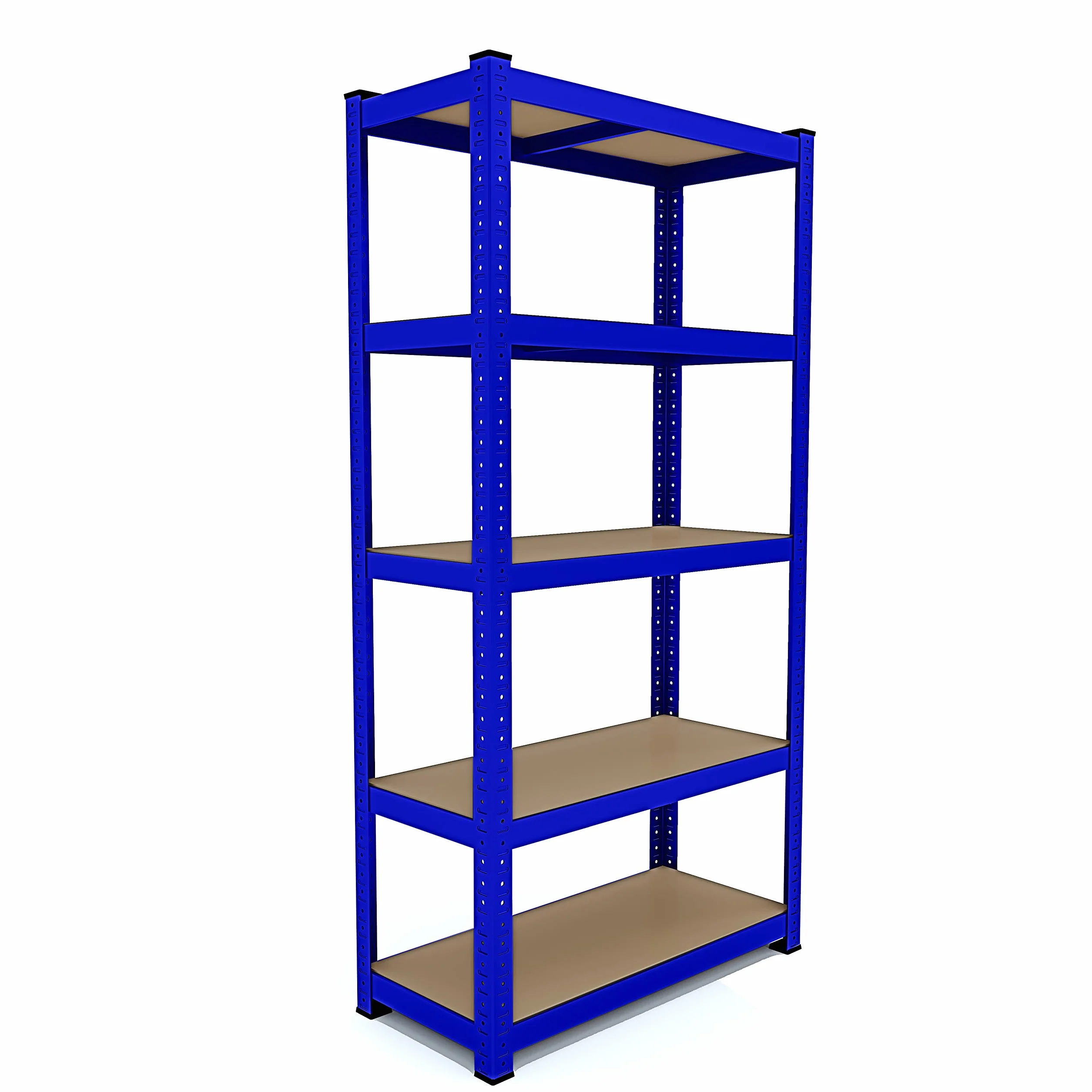 2 Półki Metalowe I MDF Półki o wysokim przepływie do 875 kg Z 5 Regulowanymi Półkami Idealny Do Garażu Warsztat Piwnica Szopa Magazyn Modułowa Projekt 180 x 90 x 40 cm (Niebieski)