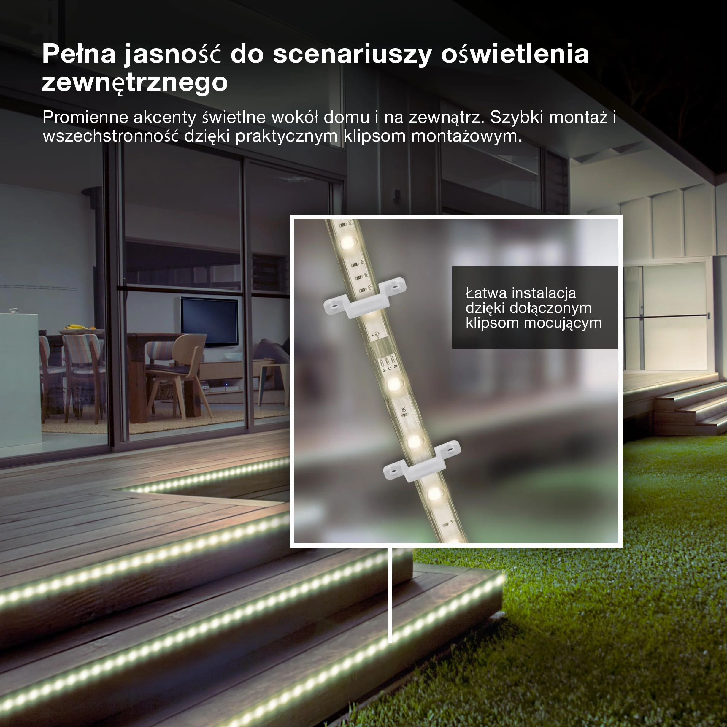 OSRAM Taśma LED Outdoor Flex 10M IP65, chłodna biel, możliwość przedłużenia do 50 m, w tym bęben kablowy, akcesoria montażowe, kabel połączeniowy