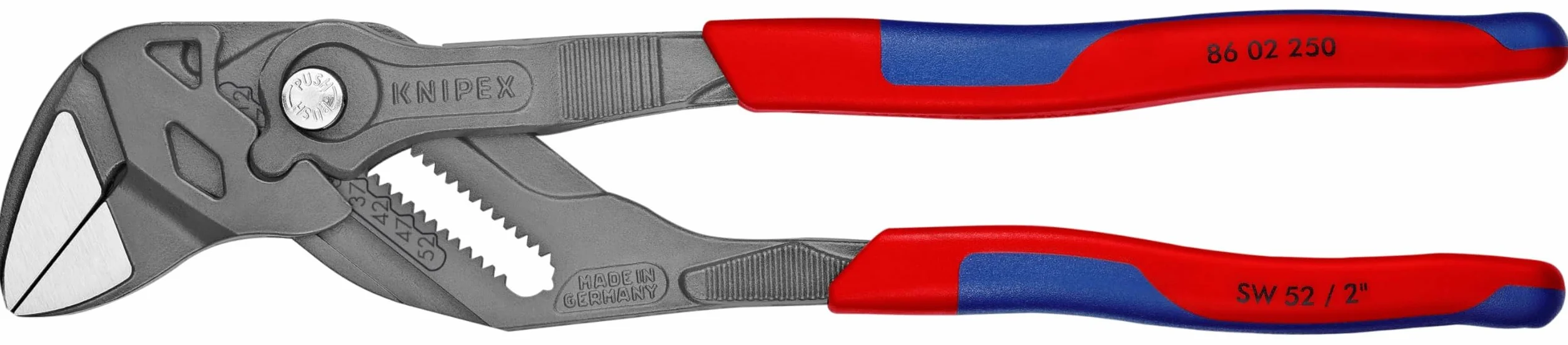 KNIPEX Szczypce-klucz szczypce i klucz w jednym narzędziu fosforanowana, szara z osłonkami wielokomponentowymi 250 mm, 86 02 250