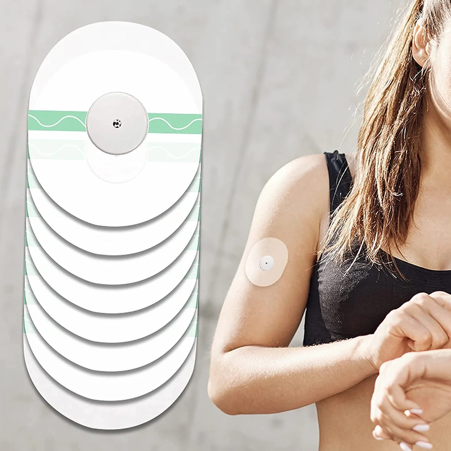 40 sztuk wodoodpornych plastrów samoprzylepnych na sensor Freestyle Libre, przezroczyste łatki CGM bez kleju na środku, na 14dniowy sensor Freestyle Libre 1 i 2 (okrągły kształt)