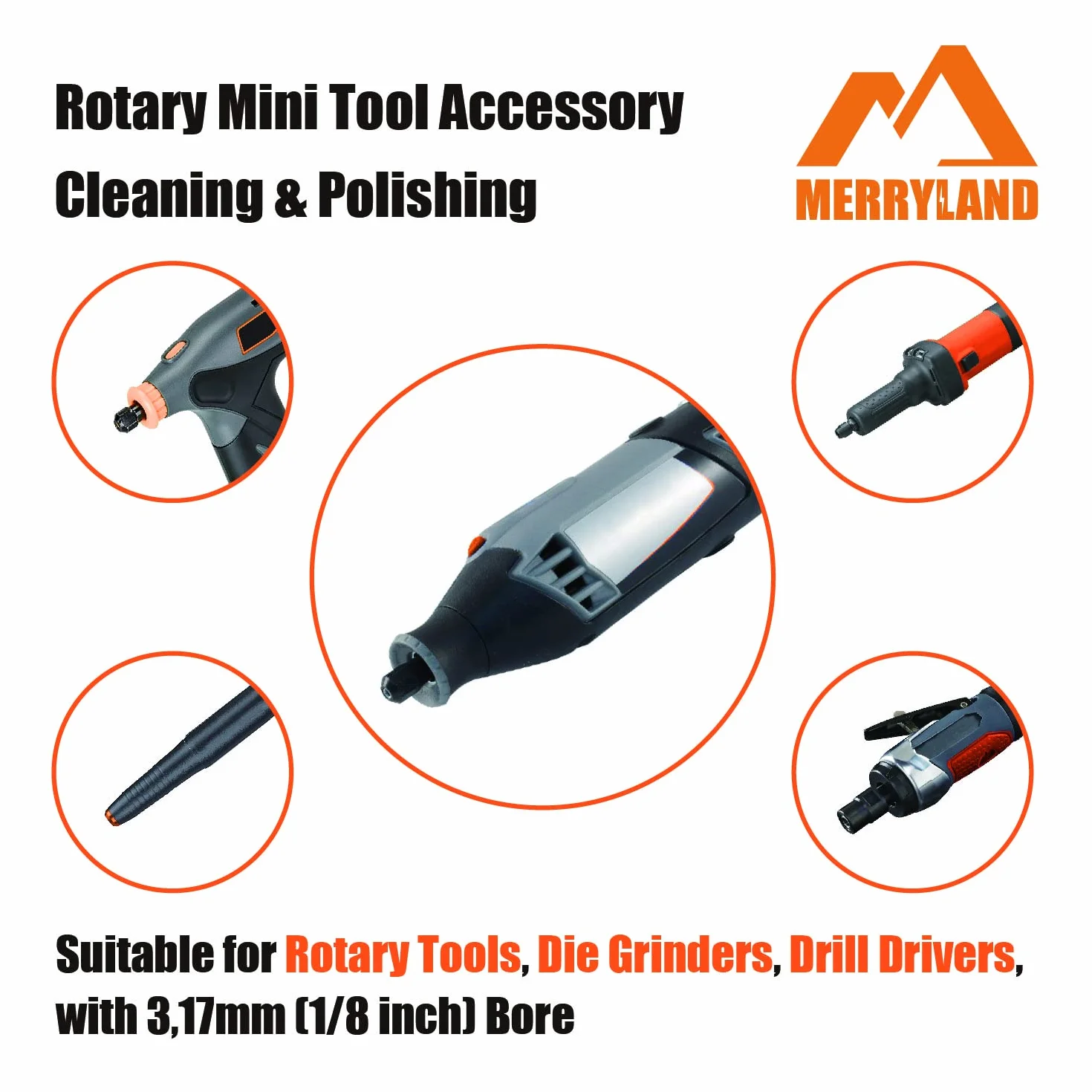 Merryland Szczotka metalowa mosiężna do Dremel 72pcs Circular, Cup and Brush 24pcs Każdy