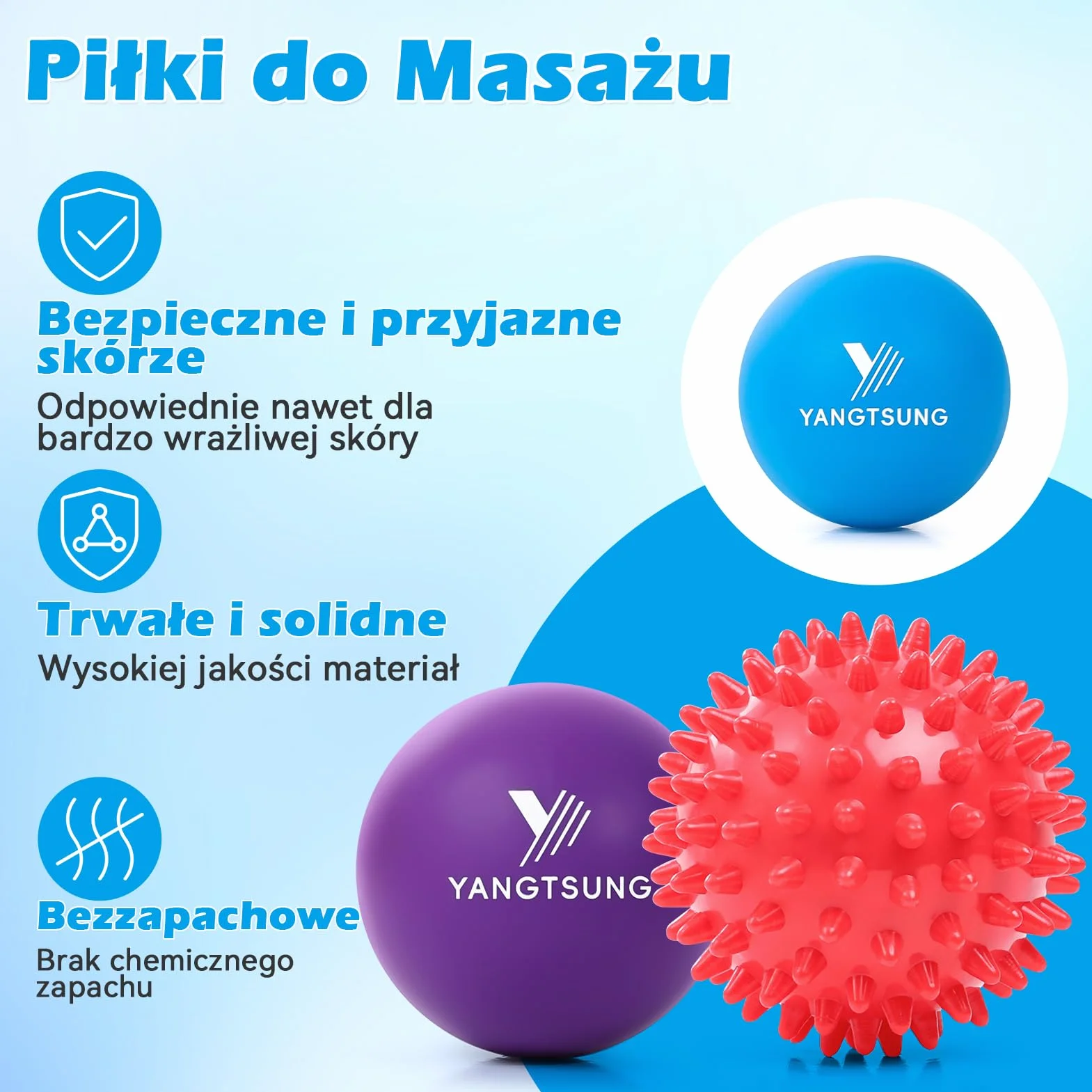 Zestaw Piłek do Masażu Głębokiej Tkanki Mięśni, Myofascial Release, Terapia Punktów Spustowych