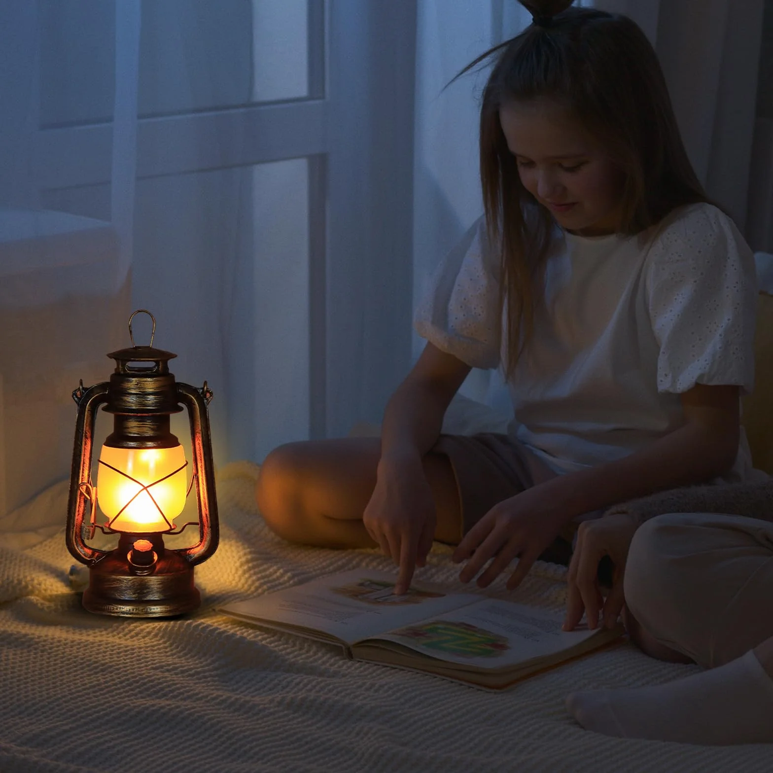 Latarnia LED w stylu vintage, sztormowa, ładowana, 3 tryby świecenia: migający płomień i zawsze włączony, na werandę, taras, podwórko, do ogrodu, na kemping (styl 1)