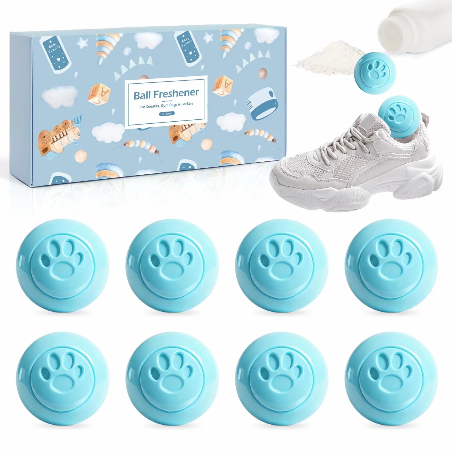SCENTORINI Dezodorant na buty piłki dezodoryzujące 8 sztuk