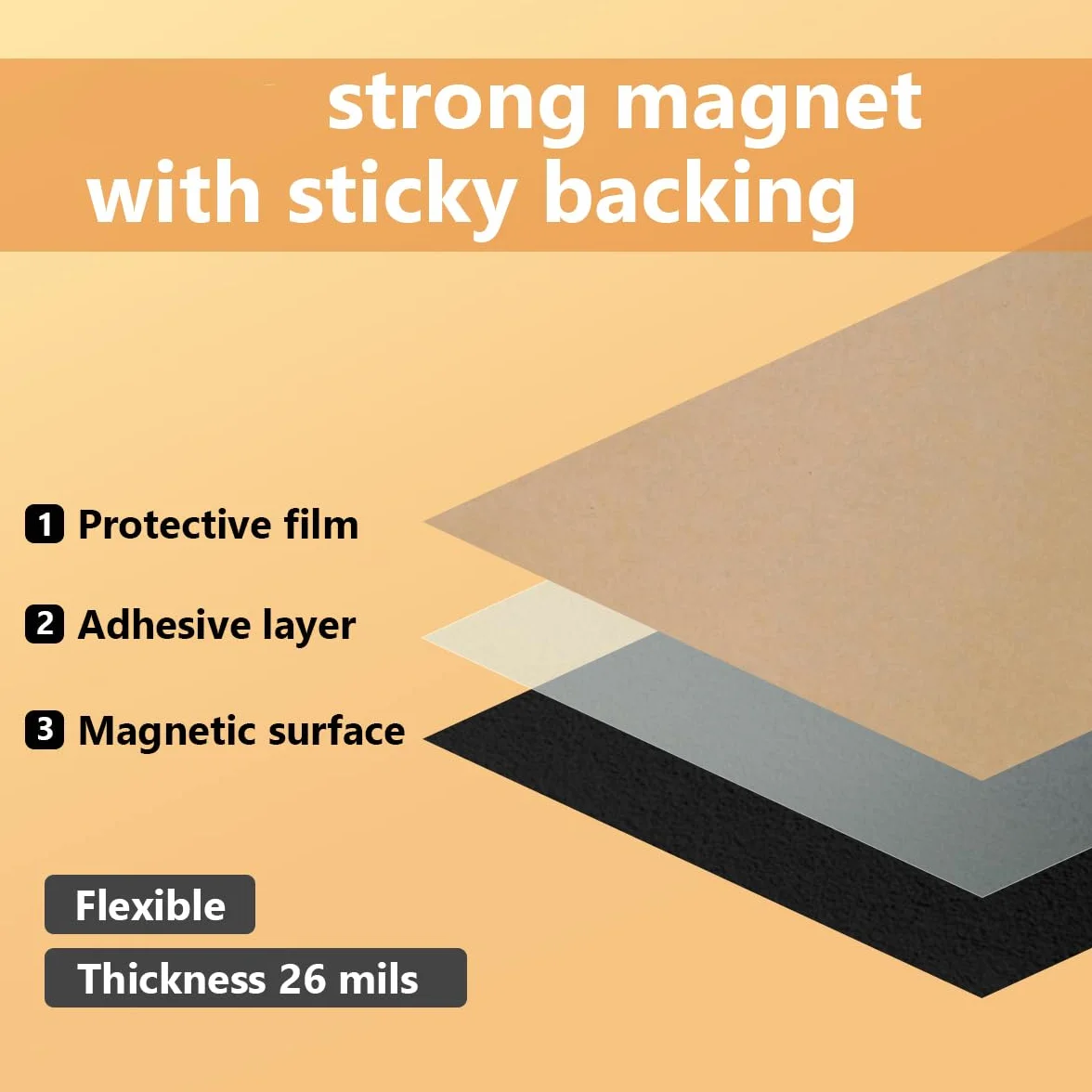 LLPT Klej do arkuszy magnetycznych, elastyczny arkusz magnetyczny na lodówkę, samoprzylepny papier magnetyczny, do zdjęć, obrazów, edukacji, rękodzieła, znaków (MSA465), 5 sztuk, 10 cm x 15 cm