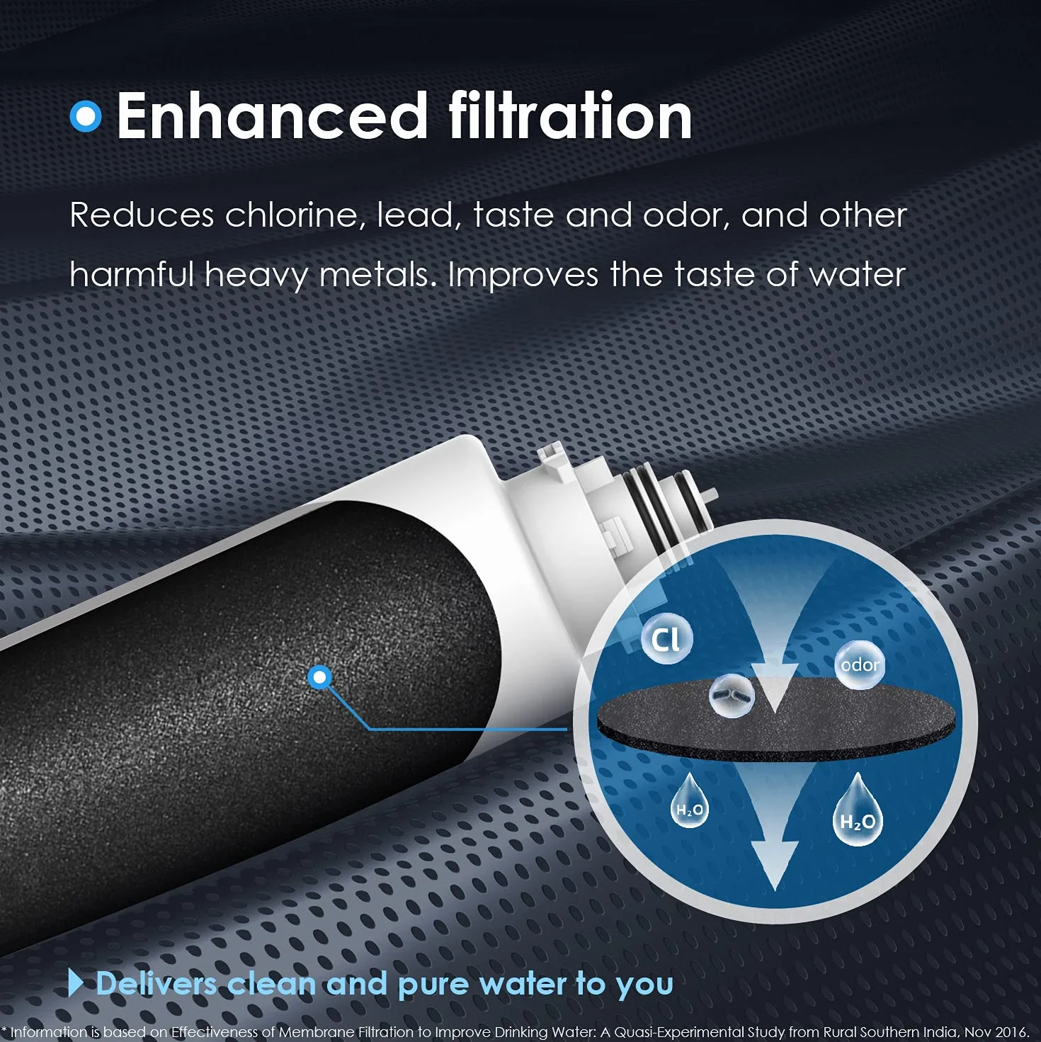 Waterdrop TSCT Podblatowy filtr do wody, zamiennik dla Waterdrop TSU-W, TSC 3-stopniowy system filtracji podblatowej wody o dużej pojemności, 7500 litrów. 1 opakowanie