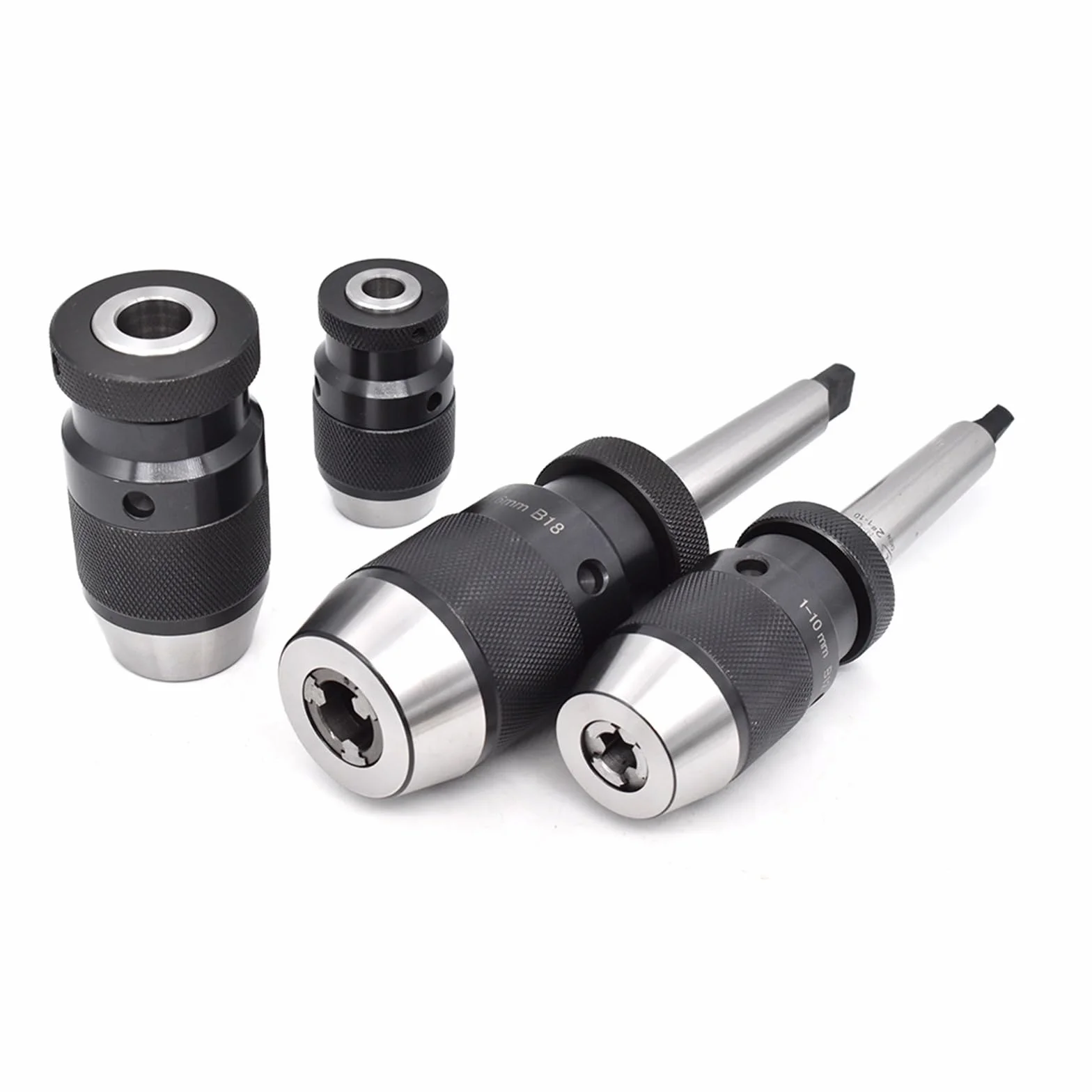 1 sztuk wkład B18 B22 automatyczny uchwyt wiertarski B10 B12 B16 uchwyt wiertarski samozaciskowy uchwyt gwintowany bezkluczykowy do wiertarki (Color : B10(0.5MM-6MM))