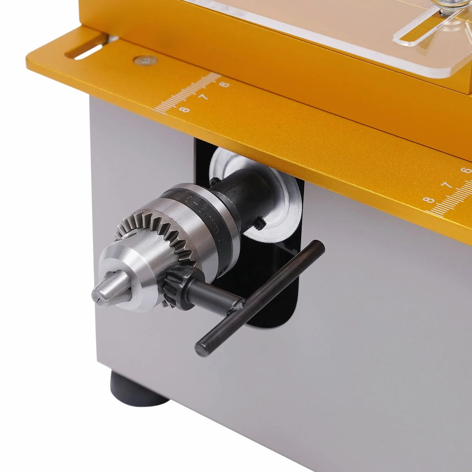 Stołowa piła tarczowa, 300 W, mini piła stołowa z 4 brzeszczotami, regulowany kąt, grubość cięcia 0-29 mm, 9000 obr./min, elektryczna stołowa piła tarczowa do cięcia, szlifowania