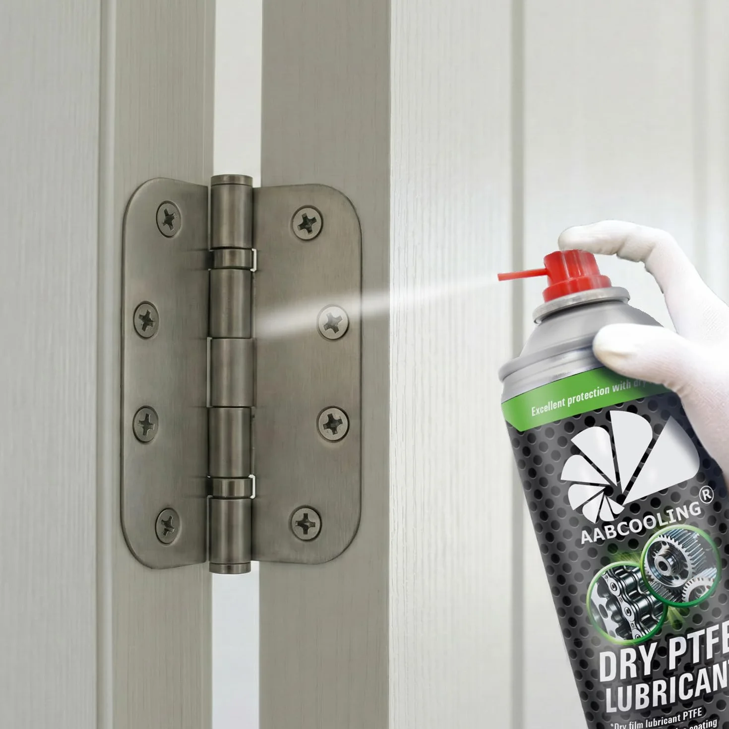 AABCOOLING Dry PTFE Lubricant 400 ml – smar teflonowy do narzędzi elektrycznych i mechanicznych w spreju, do prowadnic, szyn i plastikowych elementów ślizgowych – redukuje tarcie