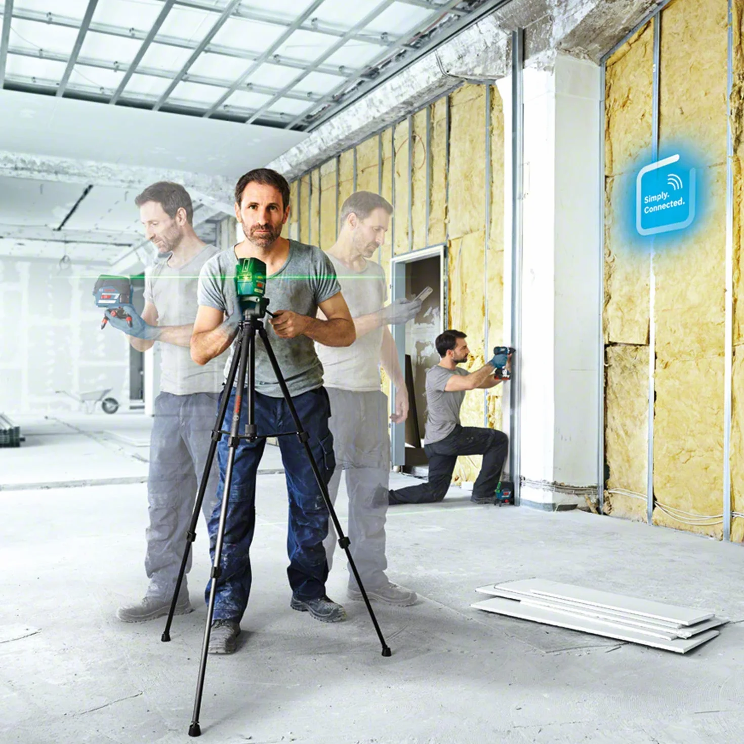 Bosch Professional system 12V: laser wielofunkcyjny GCL 2-50 CG (1 akumulator GBA 12V 2.0Ah, ładowarka, zielona wiązka, uchwyt, widzialny zasięg: do 20 m, walizka L-BOXX)
