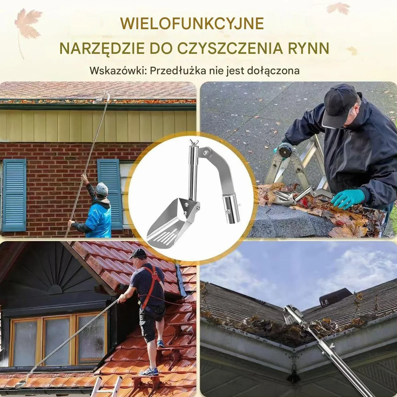 Narzędzie Do Czyszczenia Rynien, Szufla Do Usuwania Liści Z Rynien Domowych, Akcesoria Czyszczące Ze Stali Nierdzewnej Konserwacji Odpływu Usuwanie Zanieczyszczeń Zapobieganie