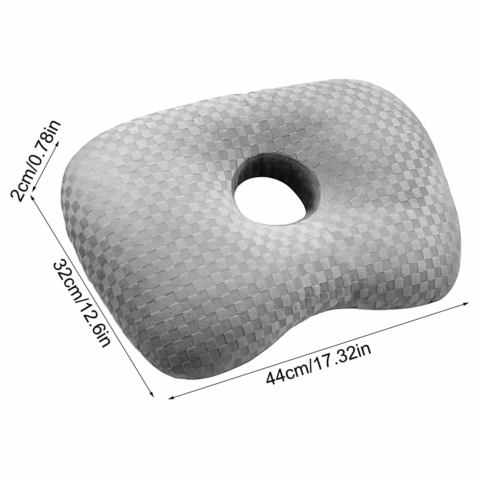 Piercing Pillow, Donut Pillow, 17.32x12.6x0.79inches, Ergonomic Cushion with Ear Holes, Soft and Supportive Design, Ideal for Travel, Office, Dorm, Car, Apartment, Road Trips, Gray Color