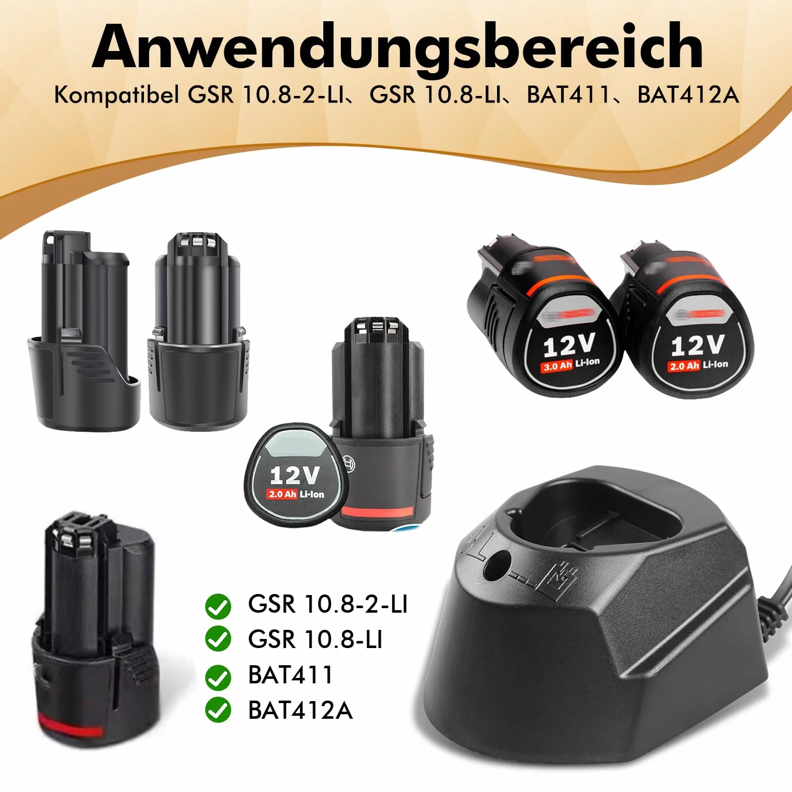 Ładowarka do akumulatorów Bosch 10,8 V-12 V AL1115CV, szybka ładowarka, ładowarka litowo-jonowa Aukru 12 V do BAT411, BAT412, BAT413, BAT414